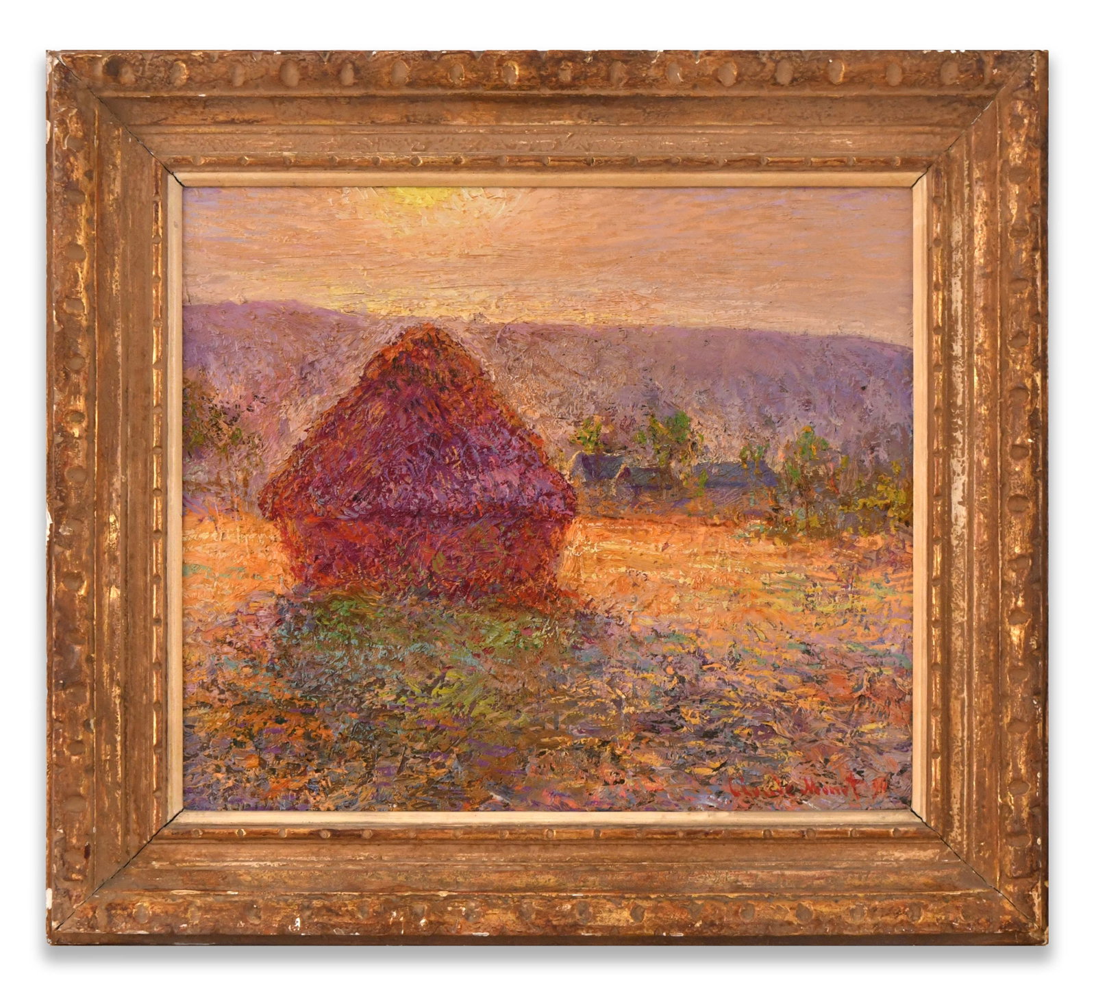 Claude Monet (1840-1926), Attributed to, Oil on Canvas: CLAUDE MONET (1840-1926), ATTRIBUTED TO, OIL ON CANVAS Dimensions: Image size: 18 x 20 7/8 inches. All measured values are appro x imate.Outer frame size: 25 1/16 x 28 5/16 inches. All measured values