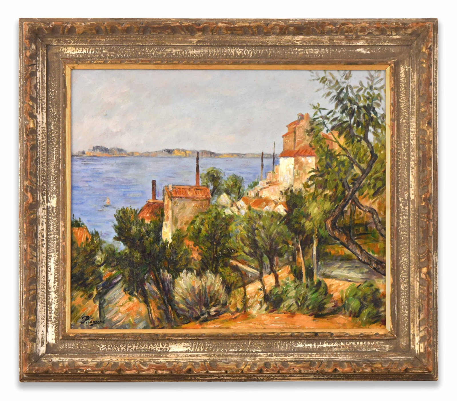 Paul Cezanne (1839-1906), Attributed to, Oil on Canvas: PAUL CEZANNE (1839-1906), ATTRIBUTED TO, OIL ON CANVAS Dimensions: Image size: 17 7/8 x 20 7/8 inches. All measured values are appro x imate.Outer frame size: 27 3/16 x 31 5/16 inches. All measured va