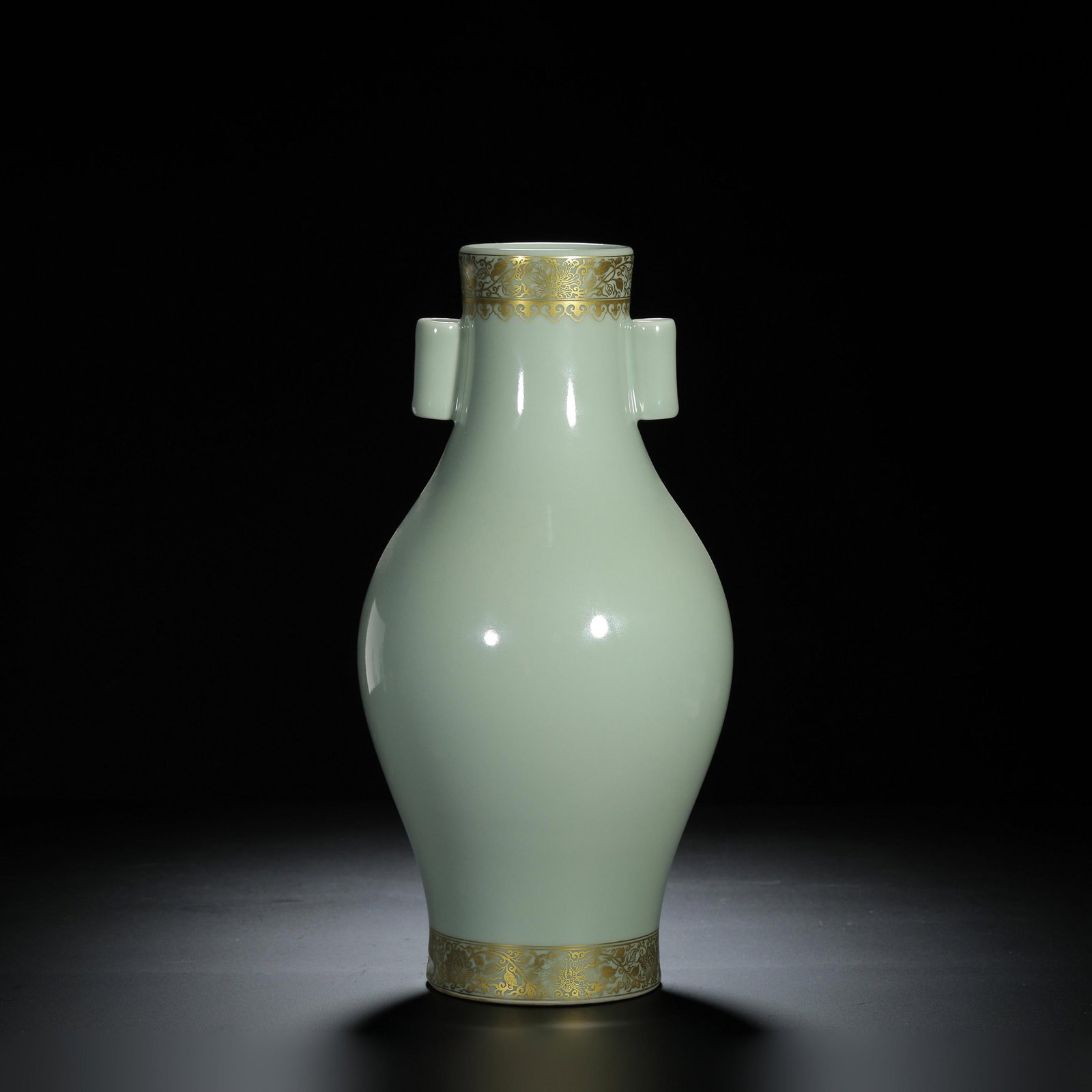 Celadon-Glazed Gilt Double-Handled Vase (1 of 10)