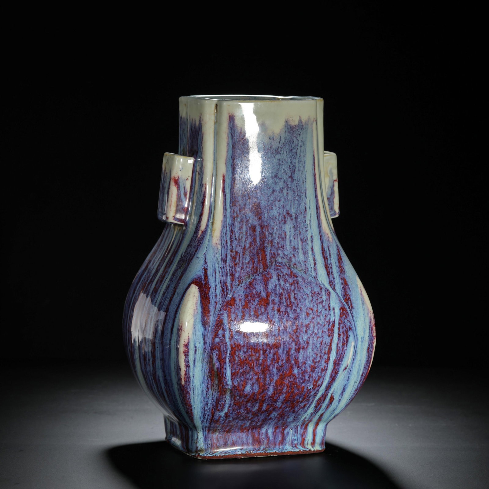 Flambe-Glazed Double-Handled Vase (1 of 9)