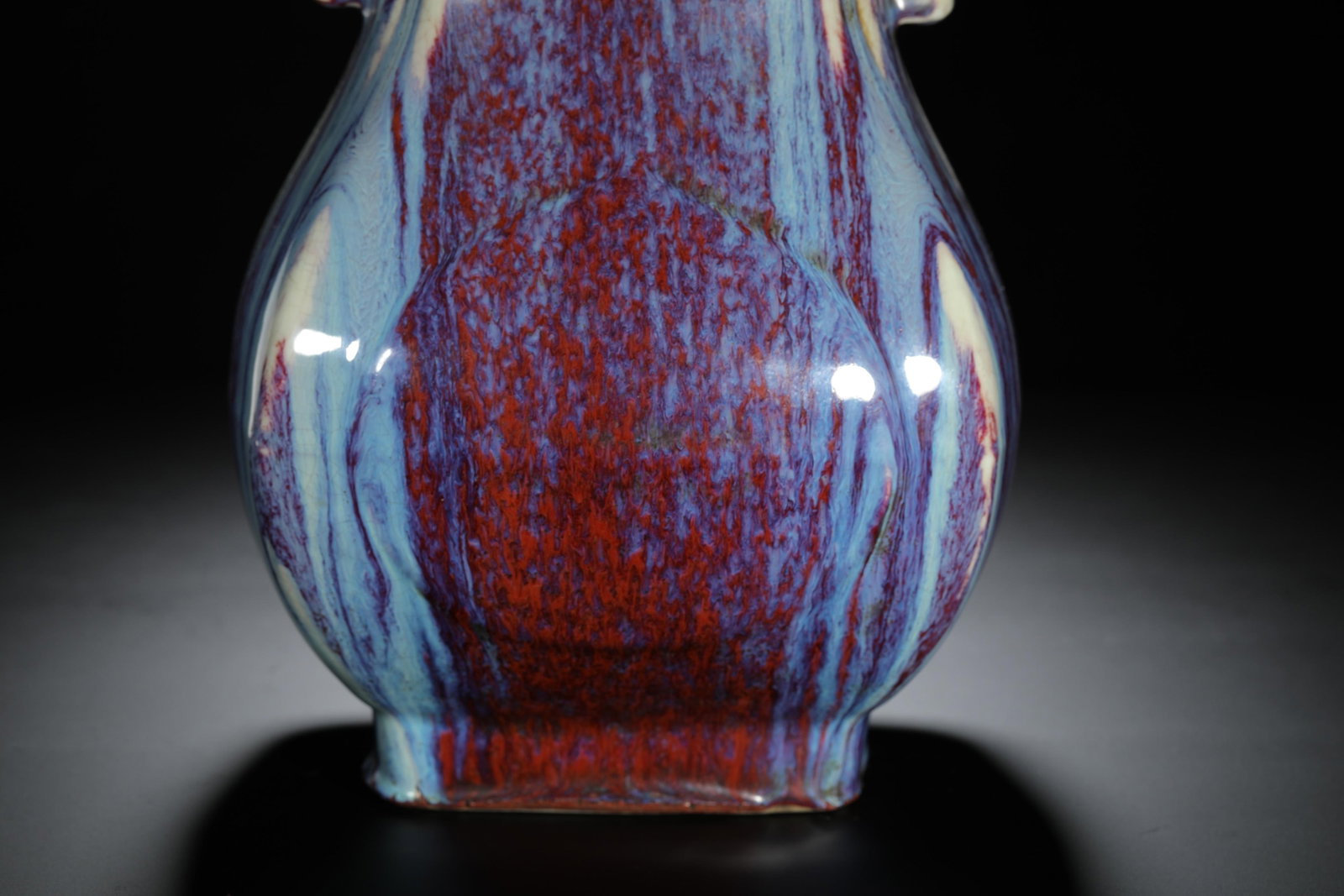 Flambe-Glazed Double-Handled Vase - 3