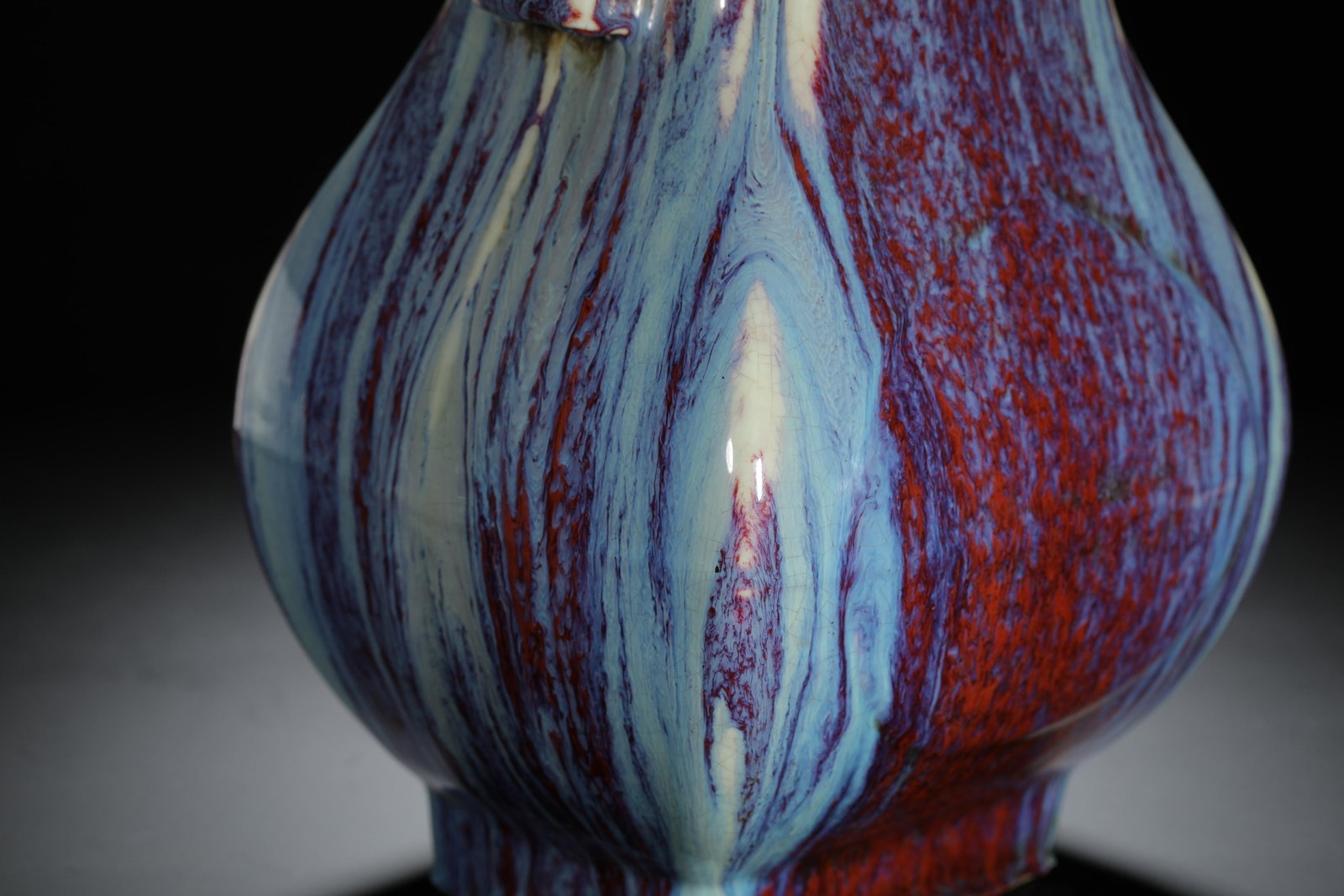 Flambe-Glazed Double-Handled Vase - 6