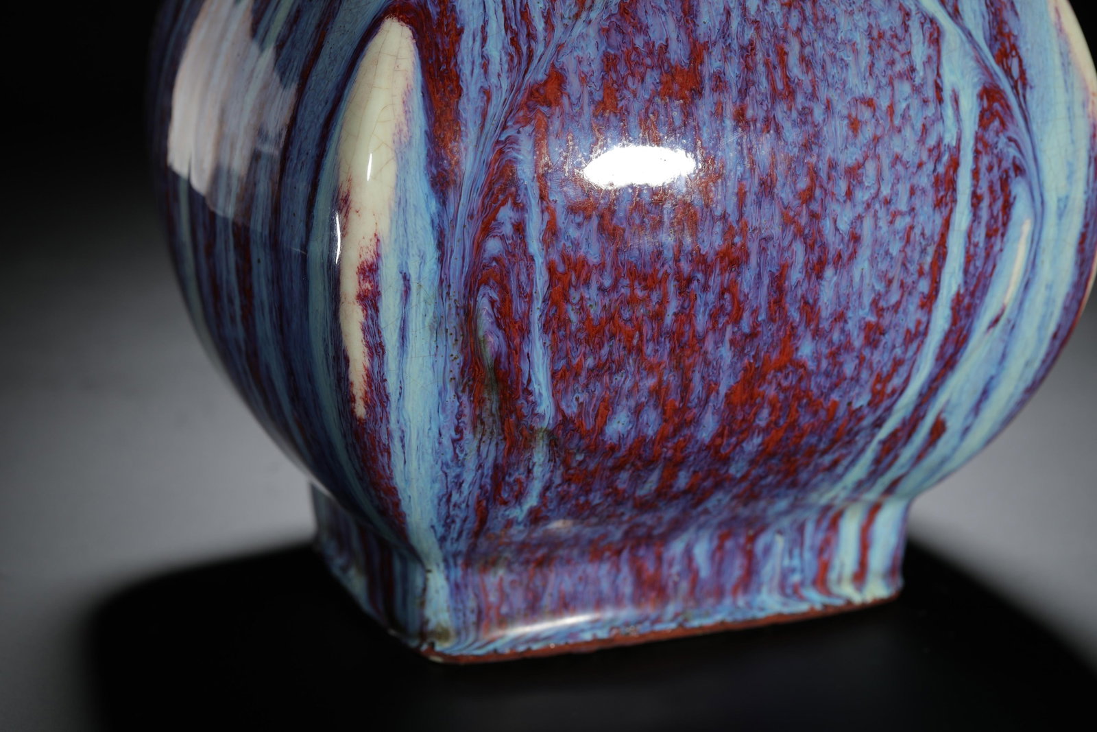 Flambe-Glazed Double-Handled Vase - 7