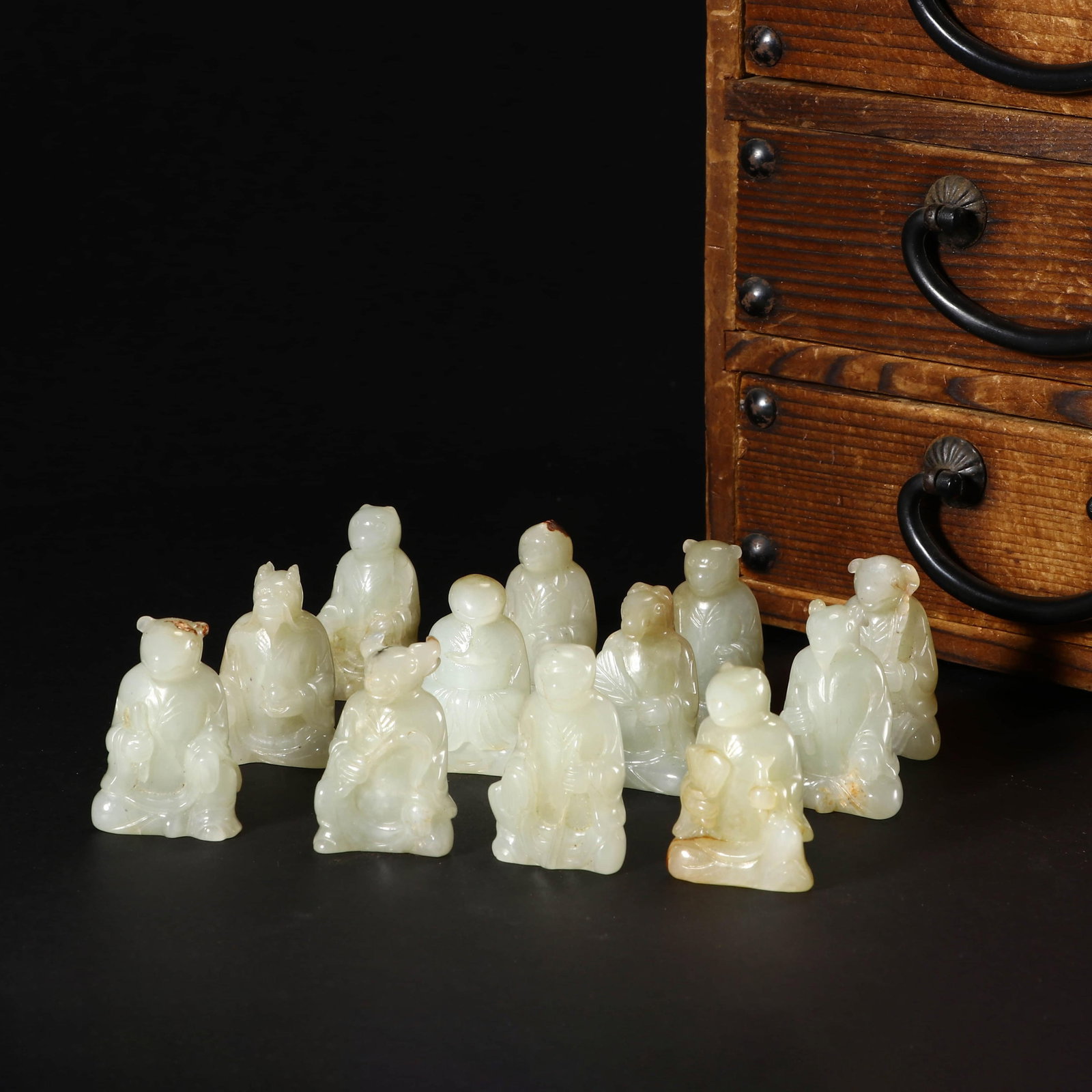 Jade Carvings of the Twelve Chinese Zodiac Signs: Jade Carvings of the Twelve Chinese Zodiac Signs. Height:1.26"-1.38"