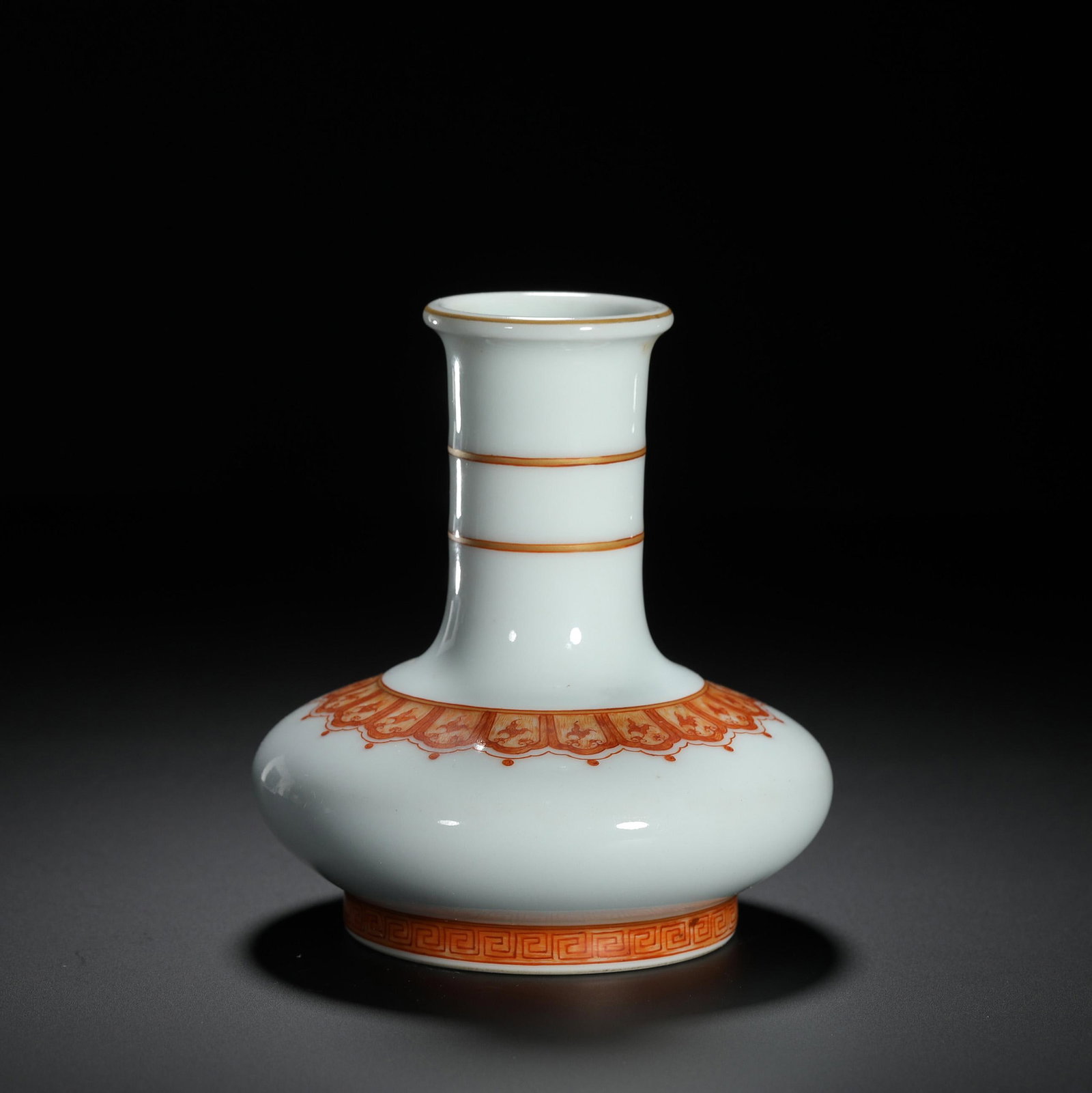 Iron-Red Presentation Vase: Iron-Red Presentation Vase. Diam.3.54" Height:3.94"