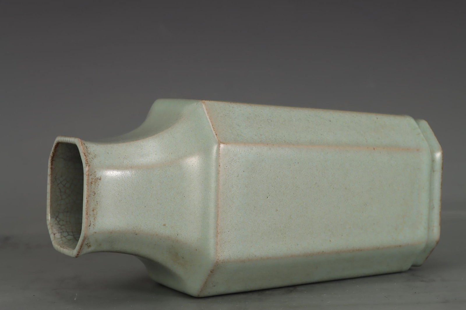 A Ru Ware Celadon Square Vase - 6