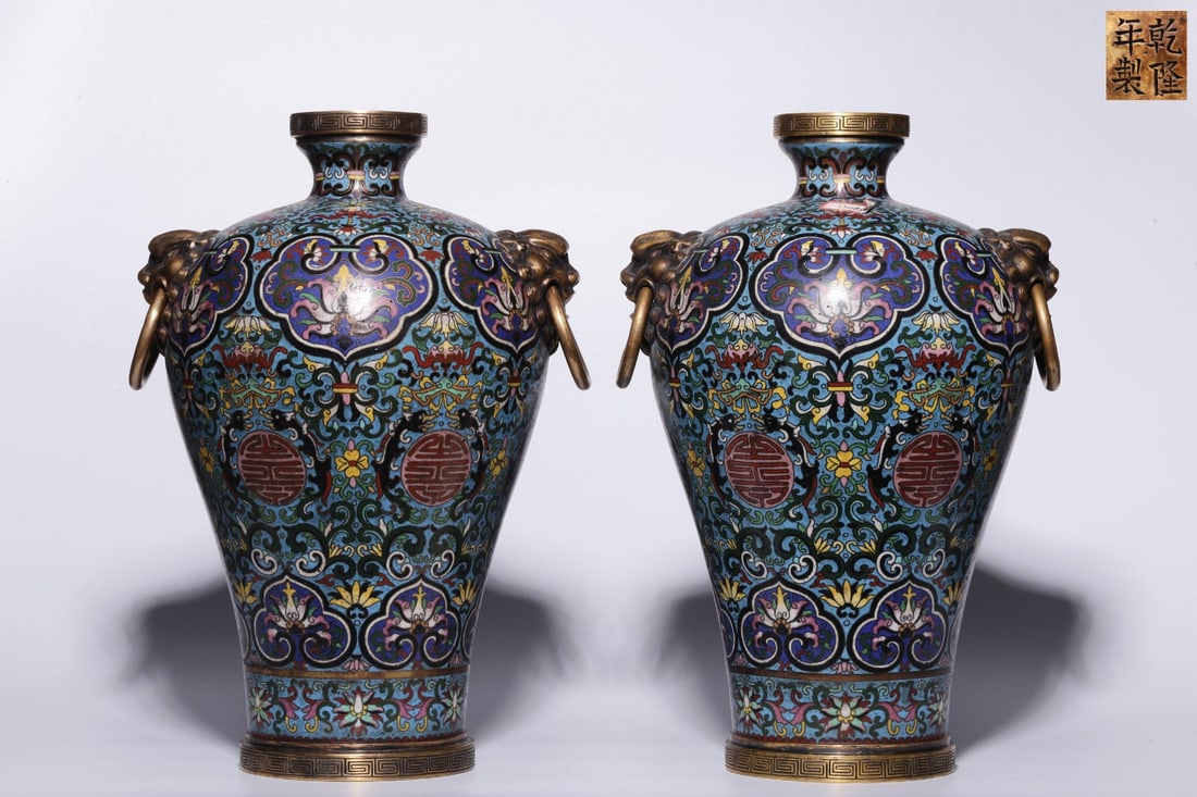 A Pair of Cloisonne Enamel Meiping Vases (1 of 11)