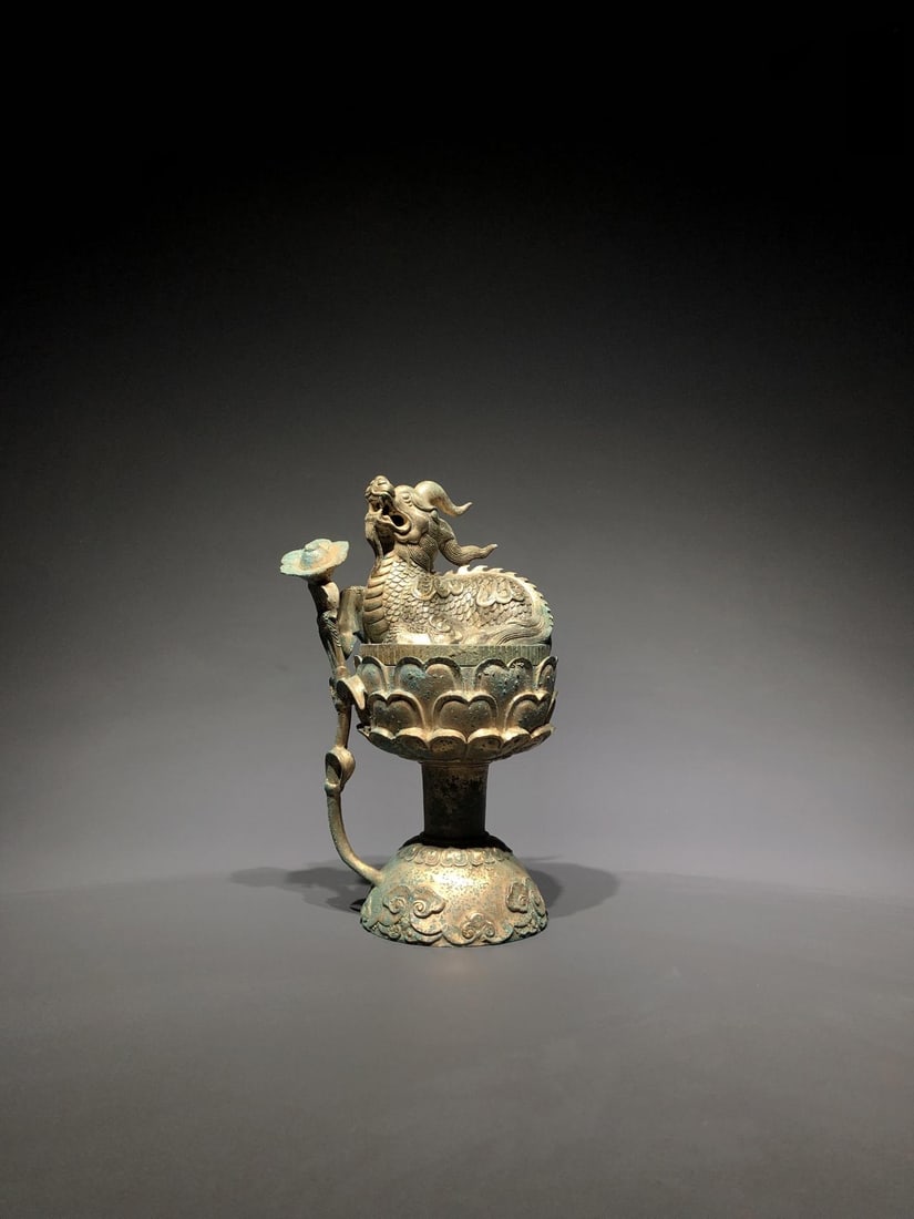 A Bronze Qilin Censer: Diameter: 5.91in; Width: 4.33in; Height: 9.45in; Weight: 8.38lbs.