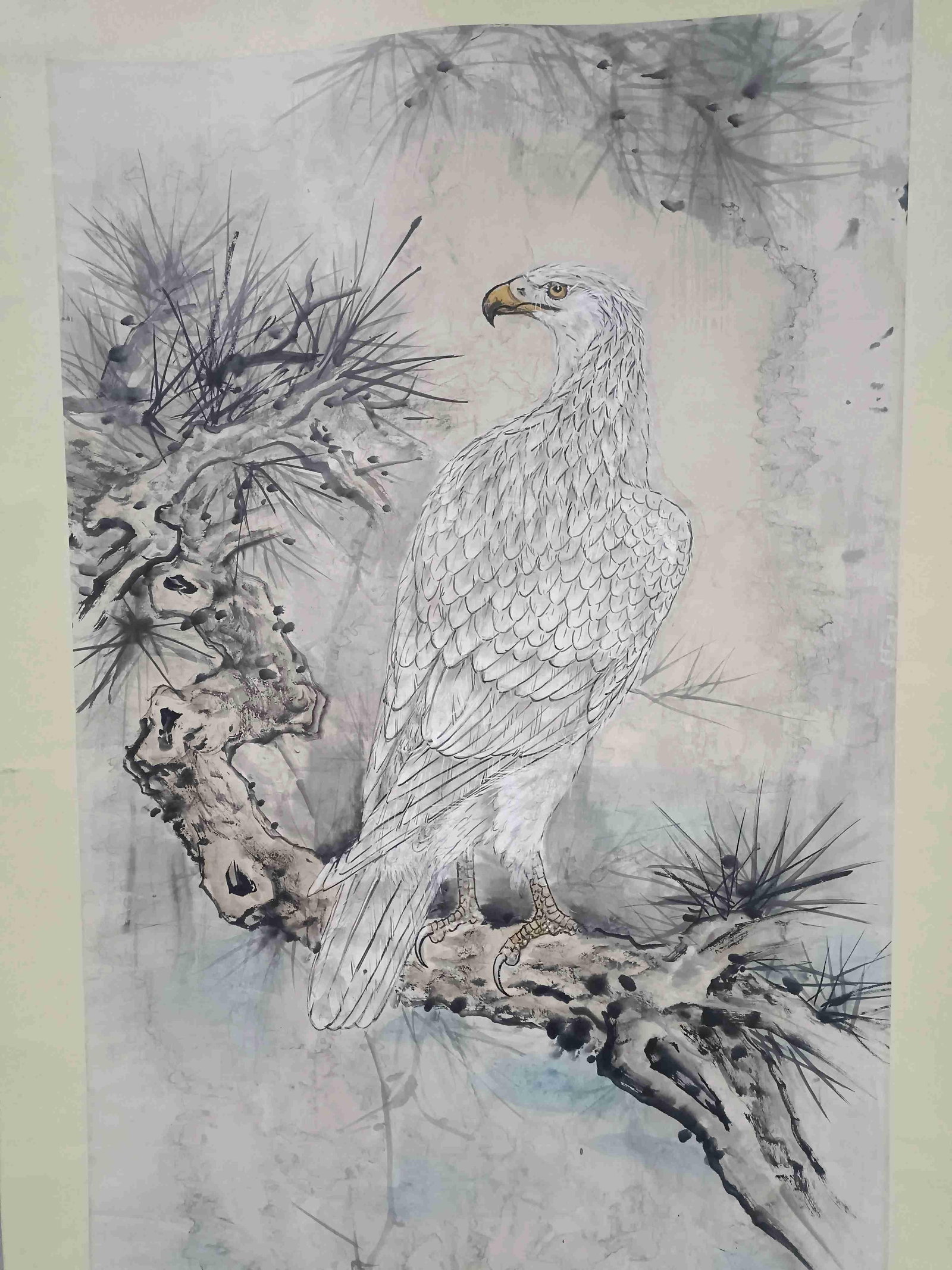 A Hanging Scroll Depicting an Eagle - 3