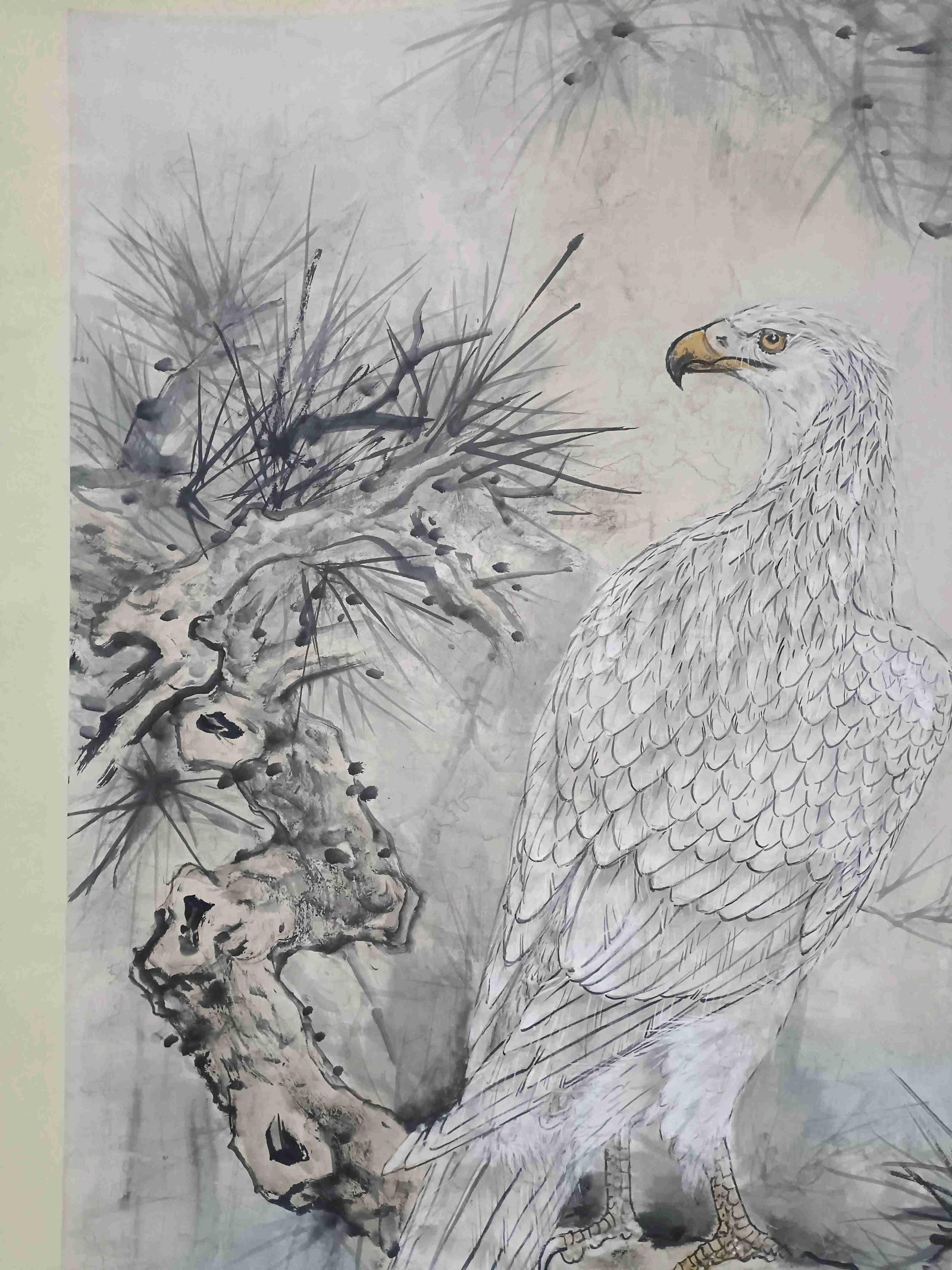 A Hanging Scroll Depicting an Eagle - 8