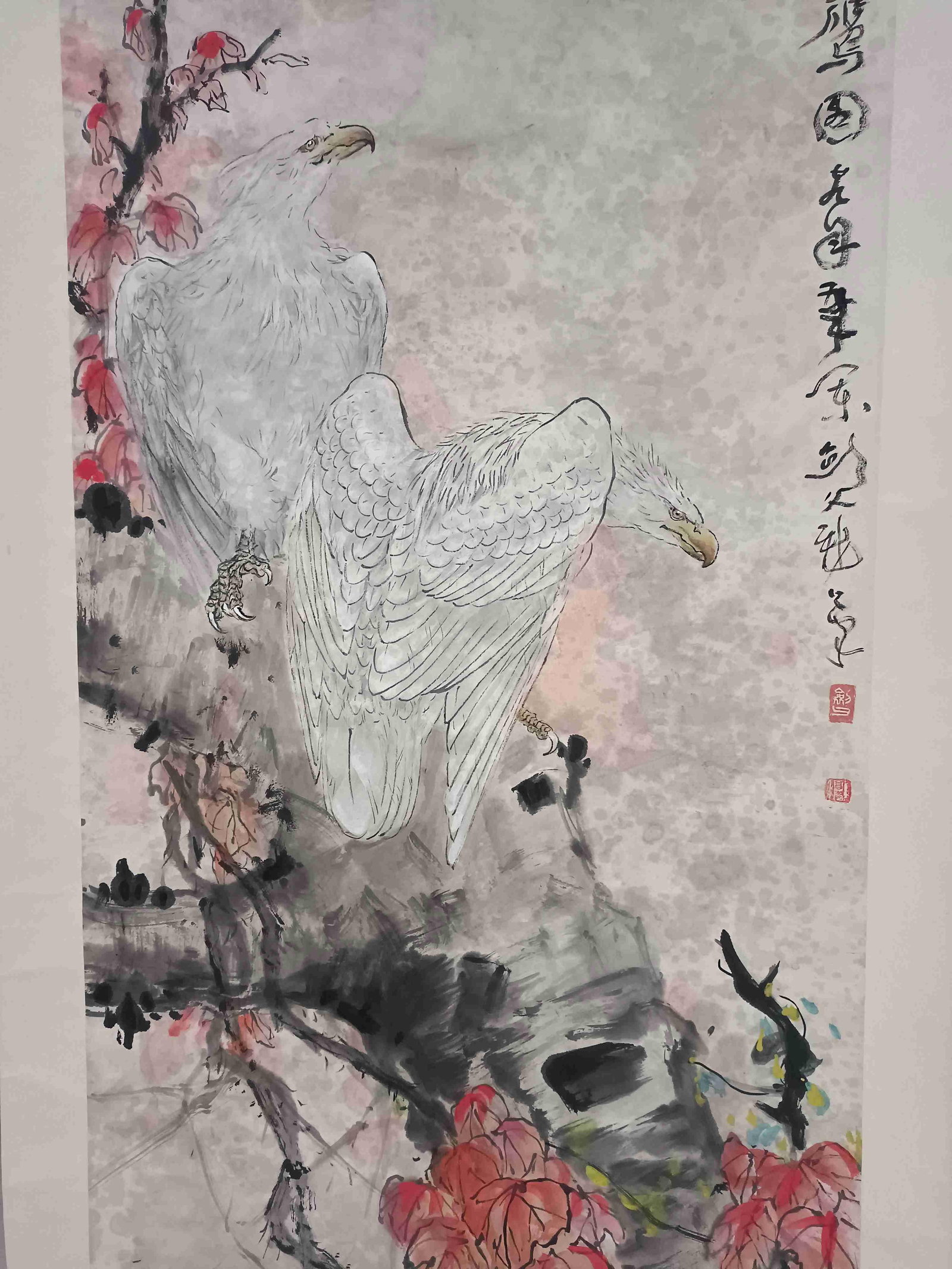 A Hanging Scroll Depicting an Eagle - 4