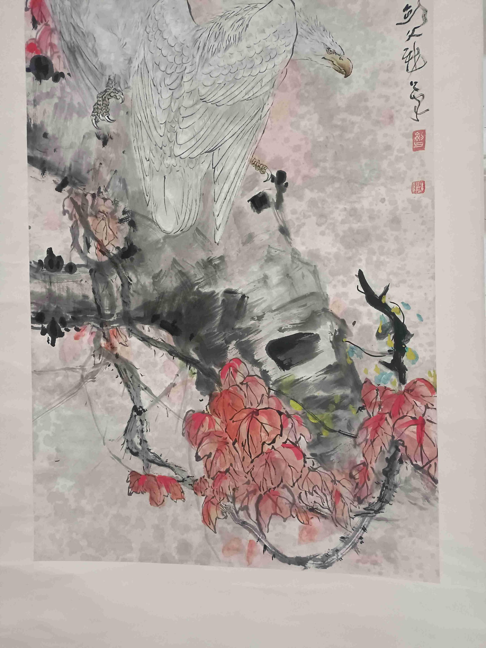 A Hanging Scroll Depicting an Eagle - 6