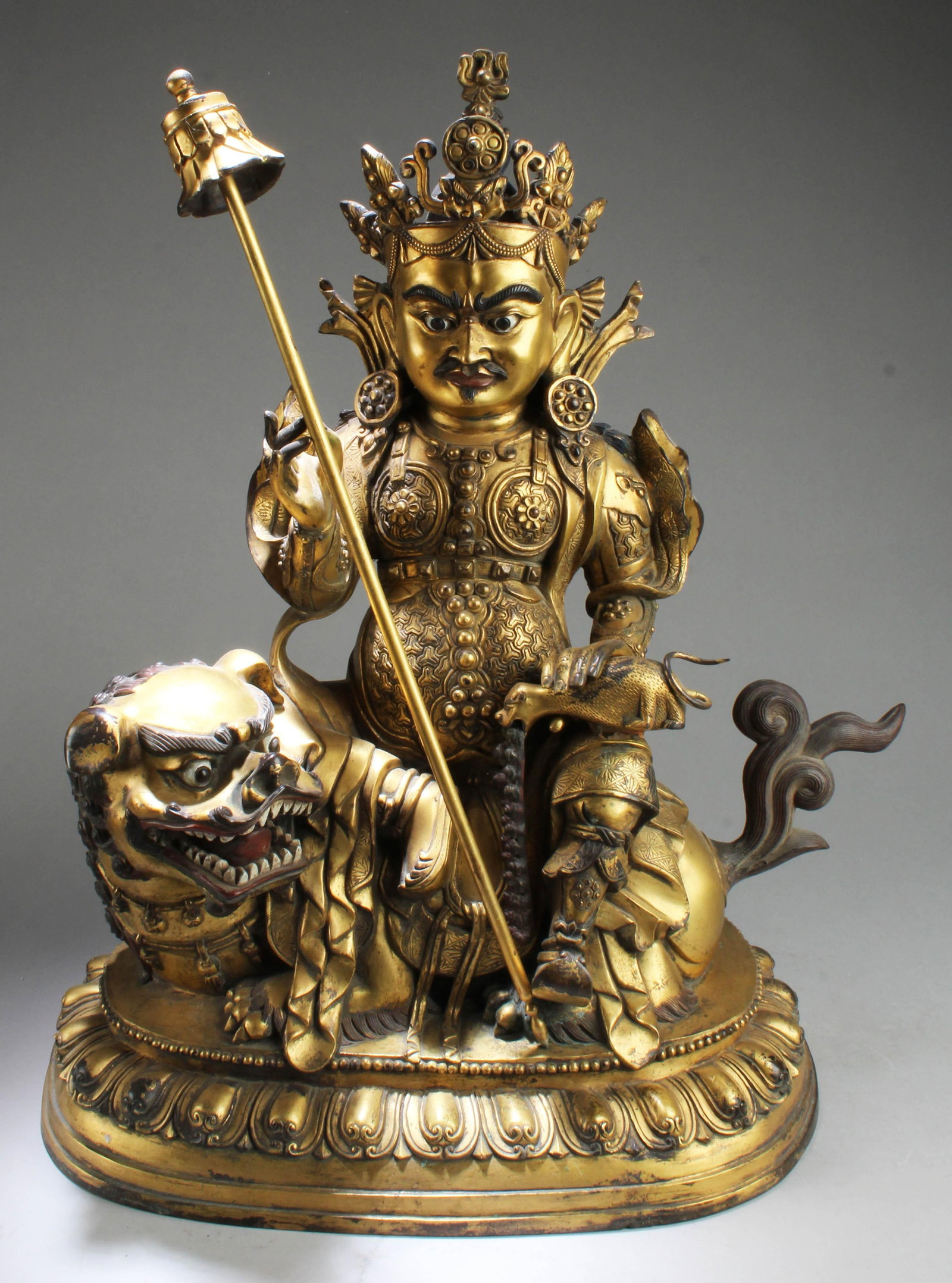 18th C. Chinese Gilt Bronze Bodhisattva Statue: 18th Century Chinese Gilt Bronze Bodhisattva Statue. Height: 23.5"Provenance: Private collector purchased from Hong Kong in 1960s.
