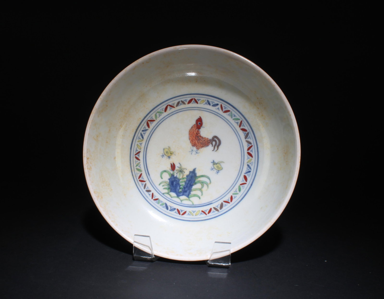 A Doucai Plate: A Doucai Plate. Dimensions: 8" x 2.15".