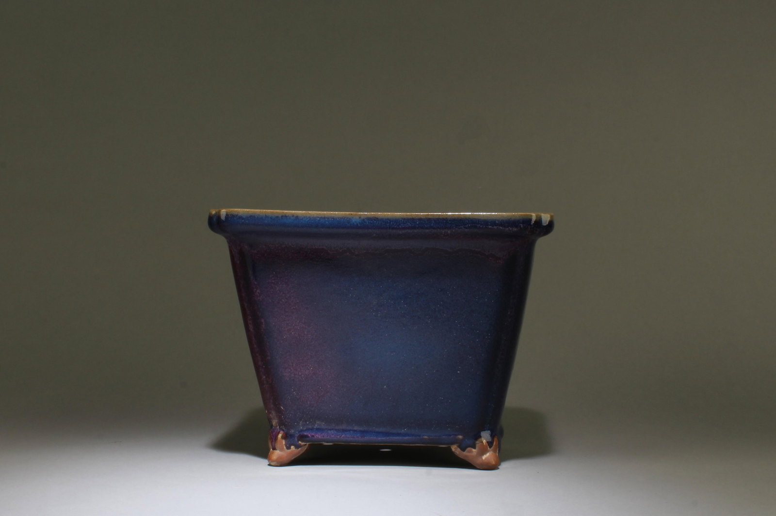 A Jun Kiln Square -shaped Planter: A Jun Kiln Square -shaped Planter. 'FengHua' mark at base. Length: 8.2" Width: 6.75" Height: 6"