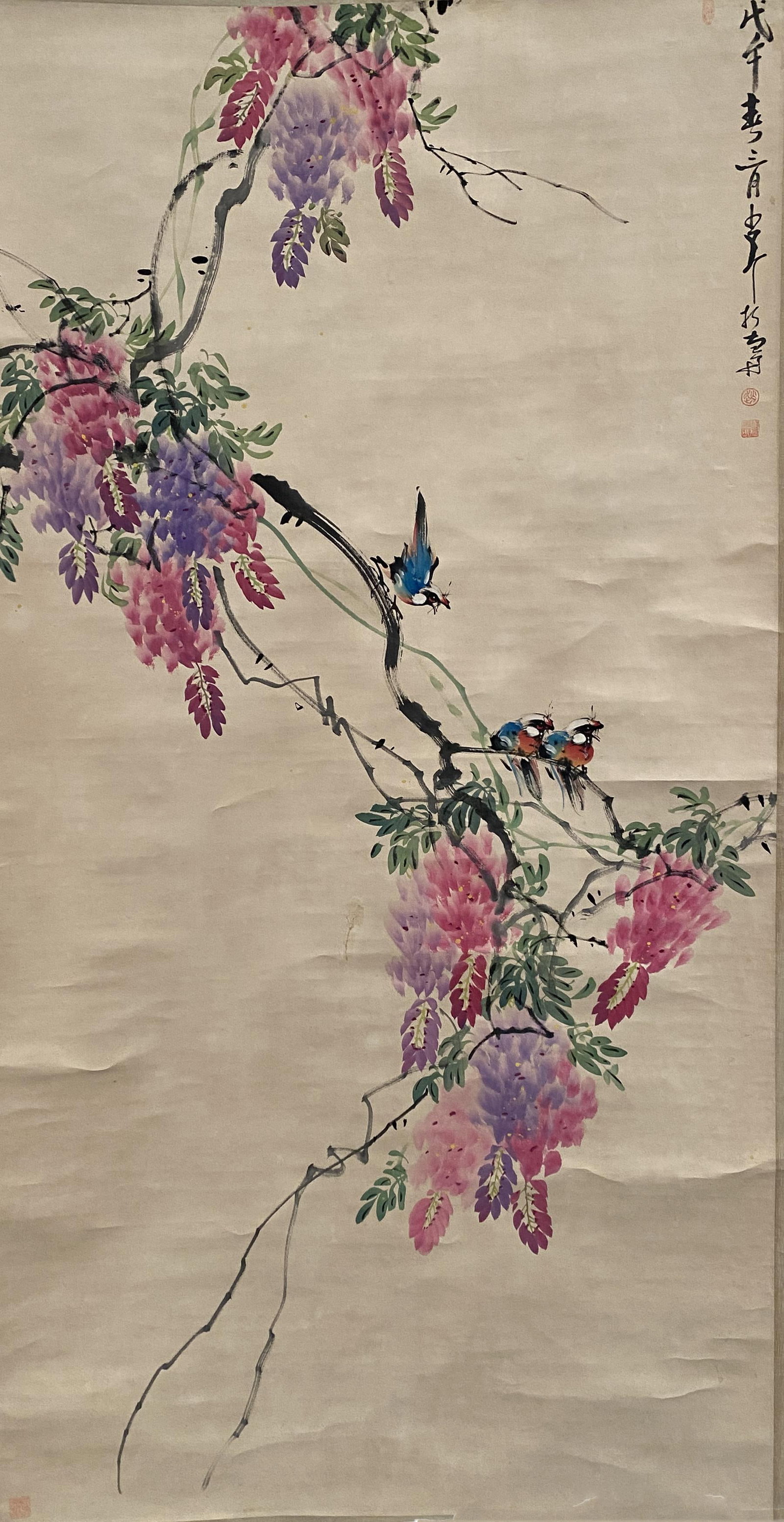 A Scroll Painting Attributed to Zhao Shaoang: A Scroll Painting Attributed to Zhao Shaoang. Dimension: 67" x 35.5".