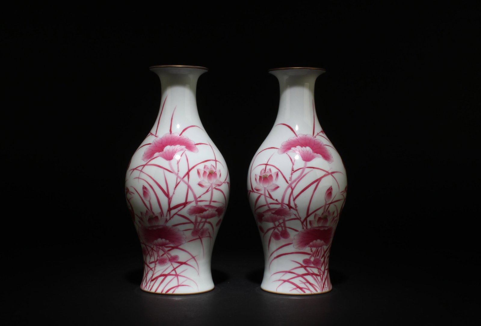 A Pair of Red glazed Porcelain Vases (1 of 5)