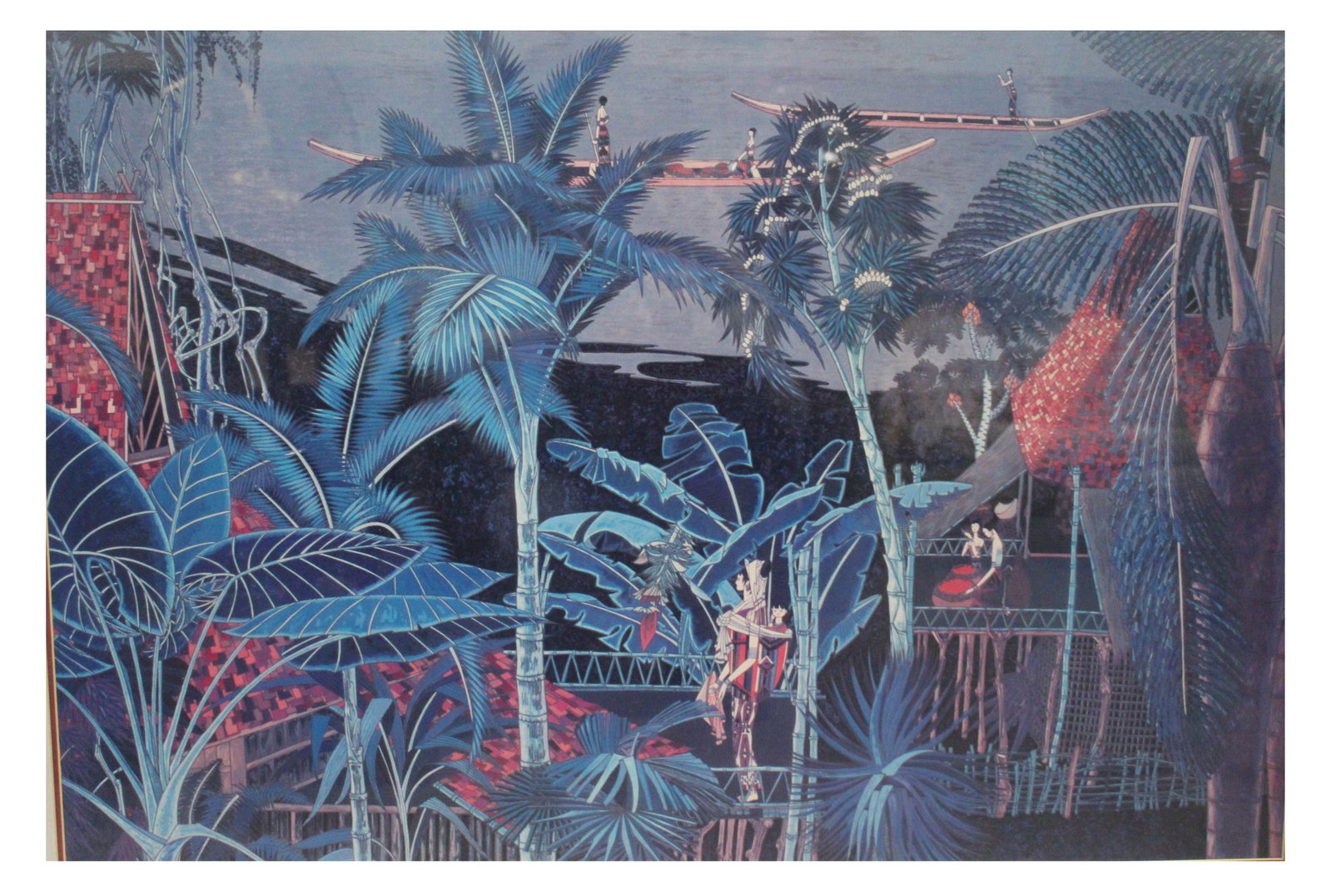 A Framed Painting: A Framed Painting. Height: 23.5 inch; Length: 34 inch
