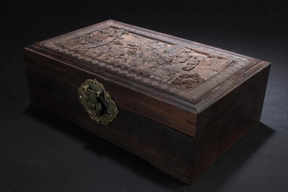 Chinese Hardwood Rectangular Box - 2