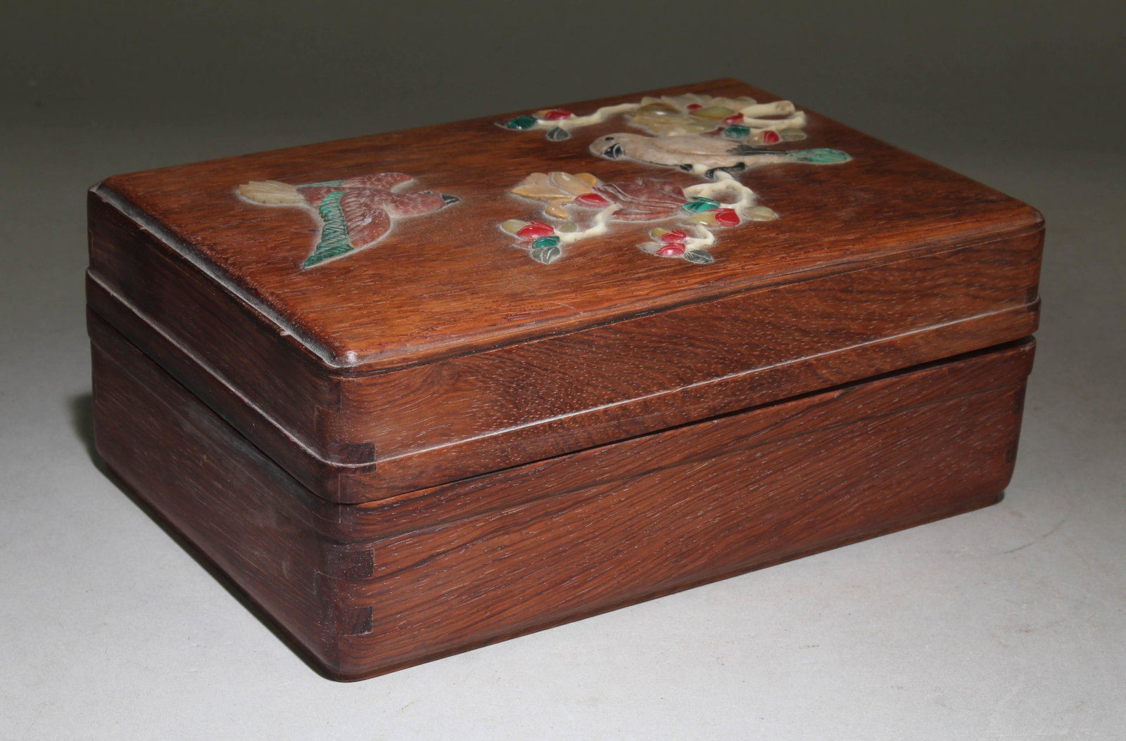 A Chinese Wooden Box: A Chinese Wooden Box. Dimension: 2.75" x 7" x 5.6".