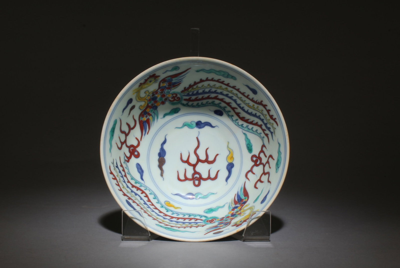 A Doucai Glaze Bowl: A Doucai Glaze Bowl . Dimensions: 7.25" x 2.75".