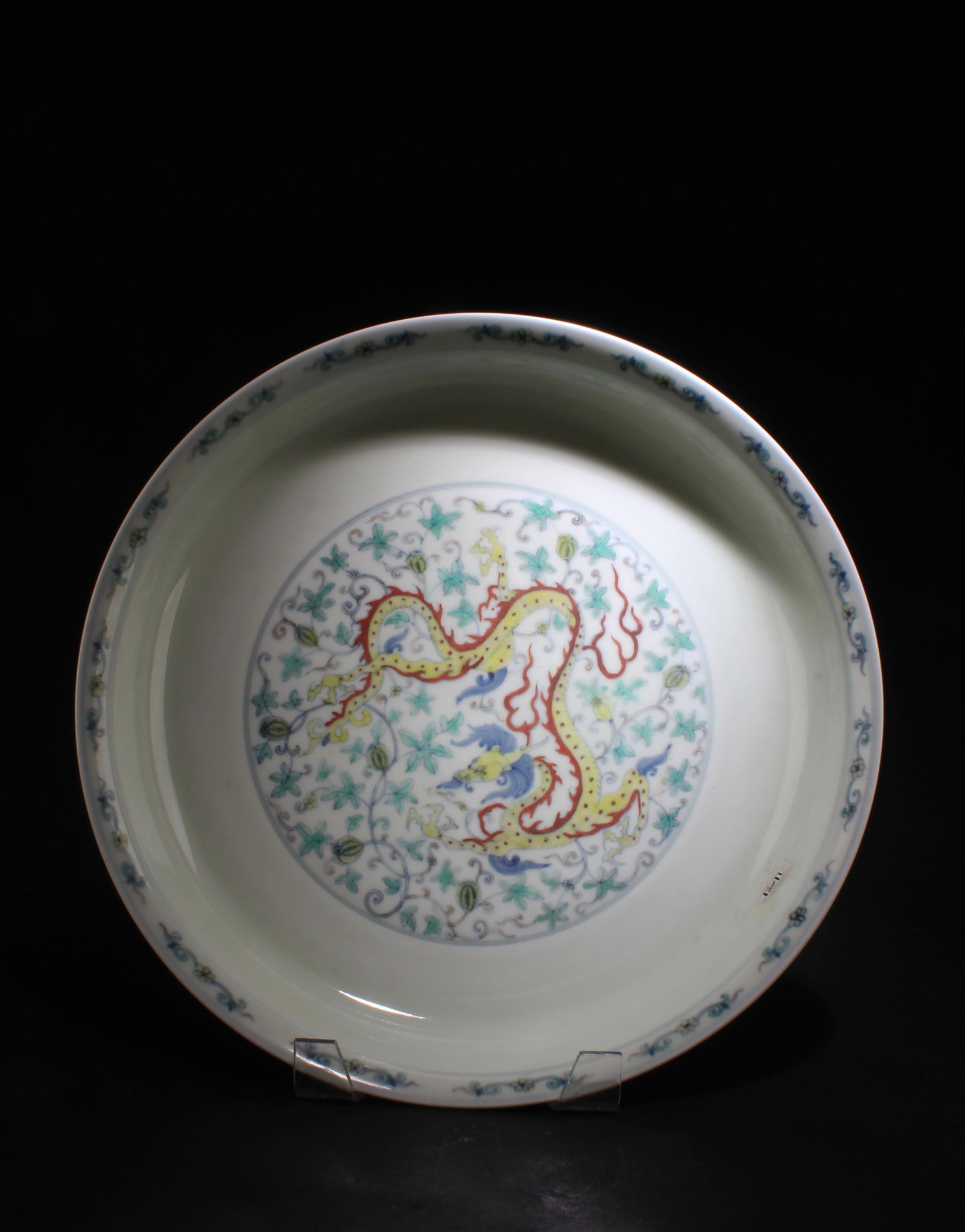 A Porcelain Charger: A Porcelain Charger. 'Chenghua' mark at base. Diameter: 14.5"