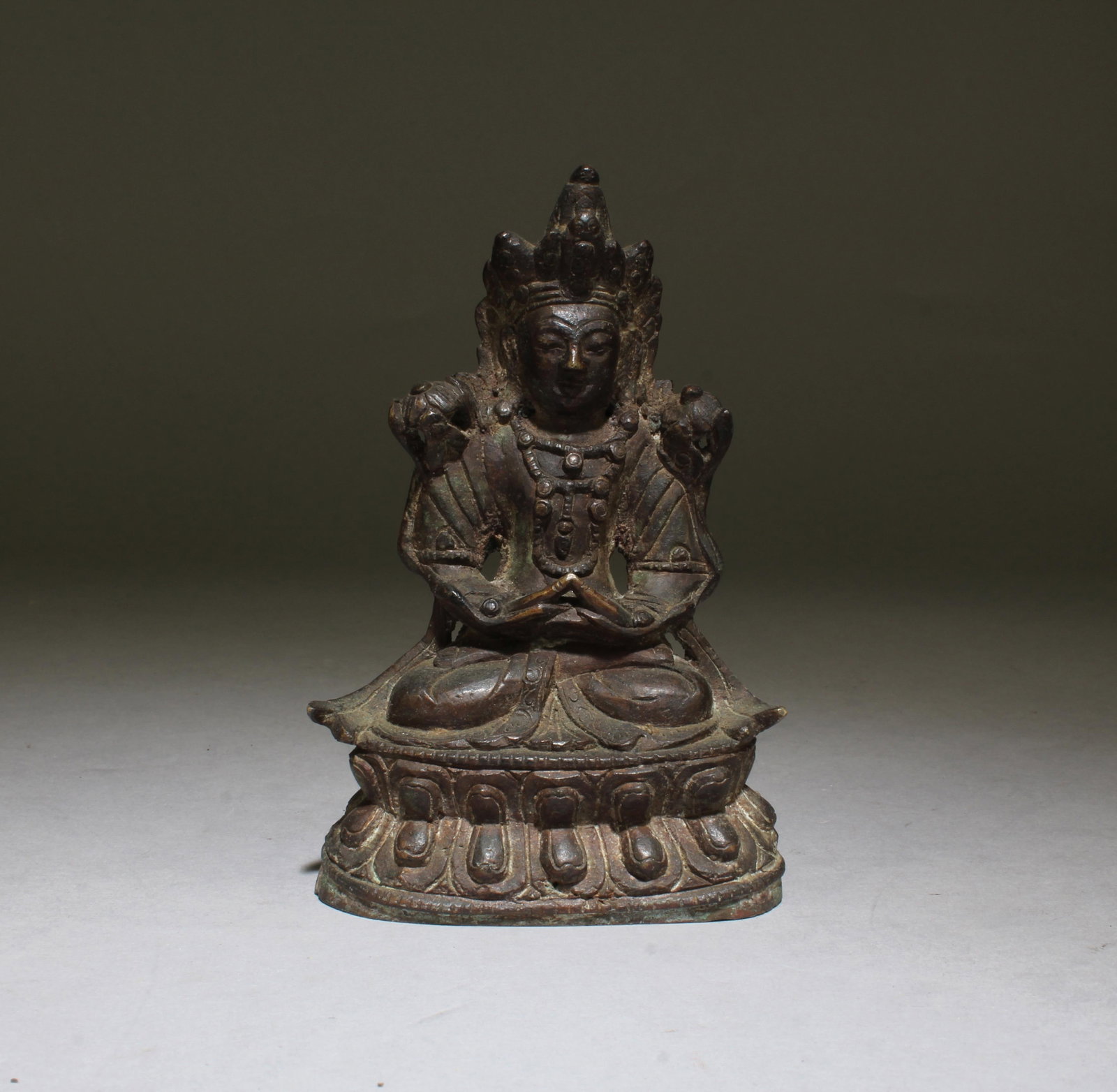 Antique Bronze Bodhisattva Statue: Antique Bronze Bodhisattva Statue. Height: 4.5"