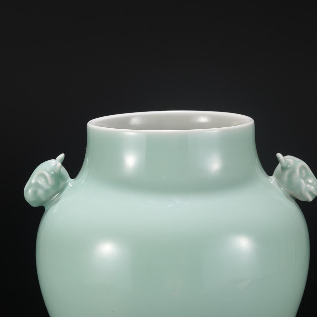A Celadon Glazed Beast-Handled Jar - 3