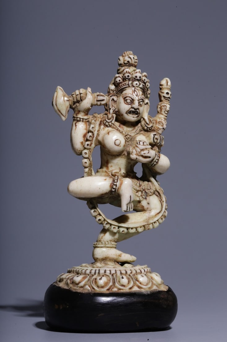 A Bone Carved Dakini Statue - 6