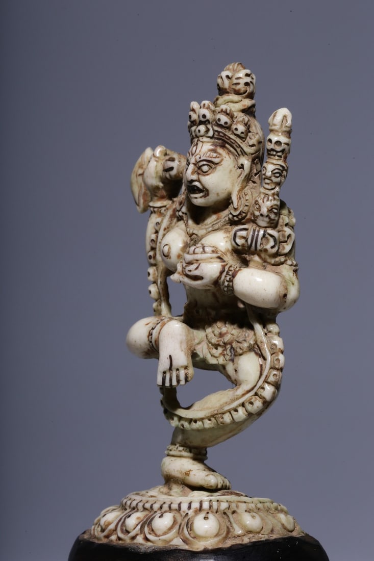 A Bone Carved Dakini Statue - 8