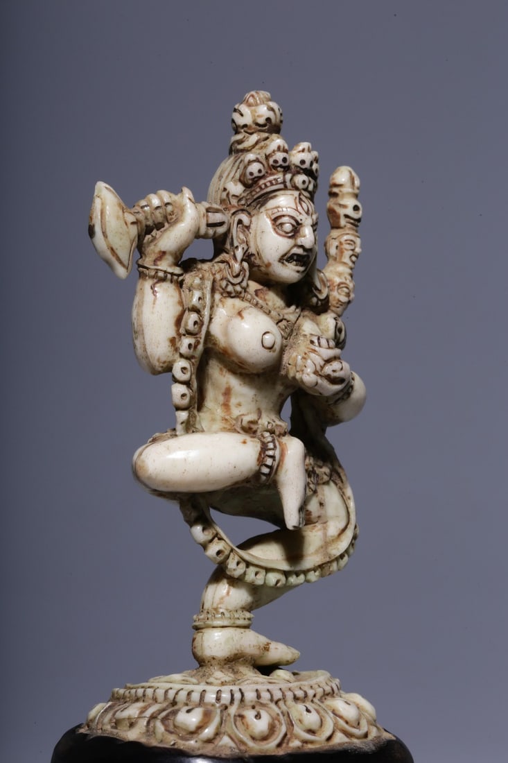 A Bone Carved Dakini Statue - 9