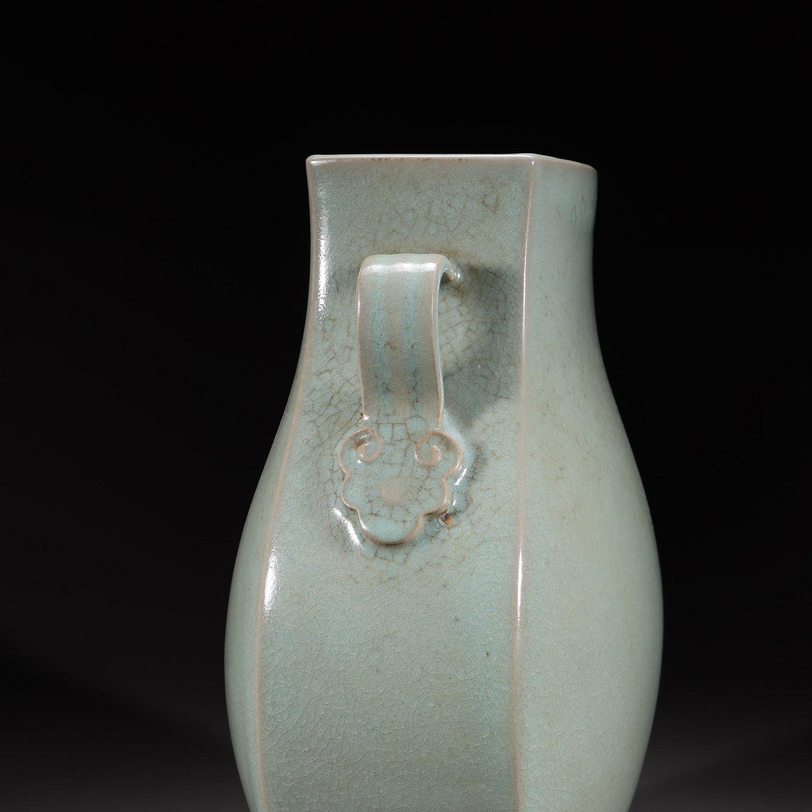 A Ru Ware Celadon Double-Eared Flask - 5