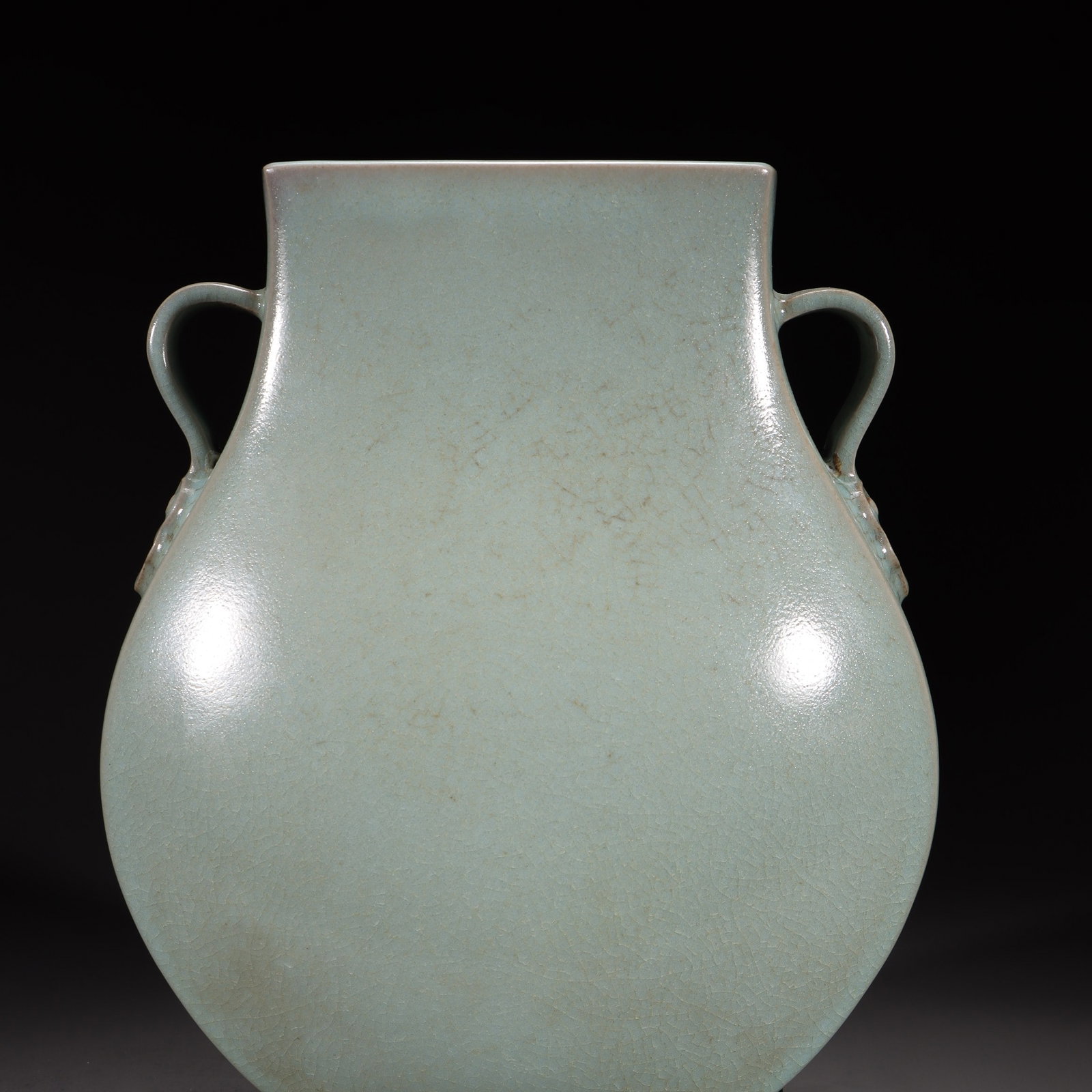 A Ru Ware Celadon Double-Eared Flask - 7