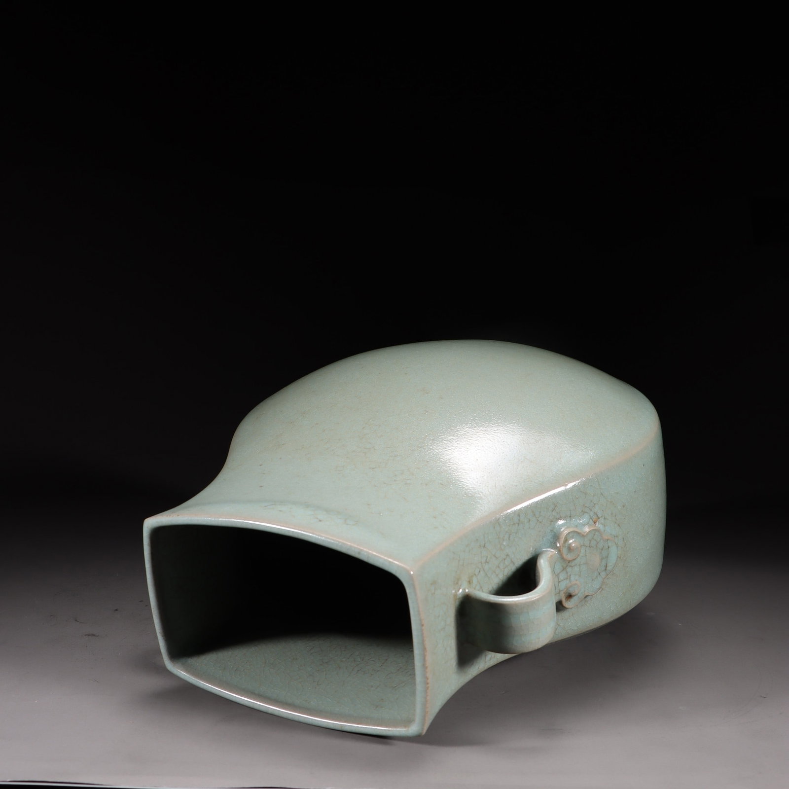 A Ru Ware Celadon Double-Eared Flask - 8