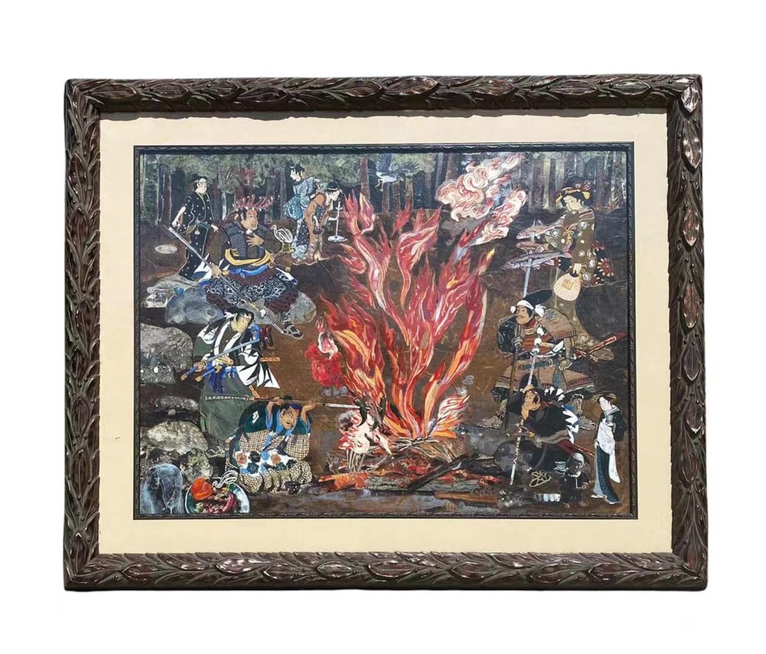 A Framed Japanese painting (1 of 5)