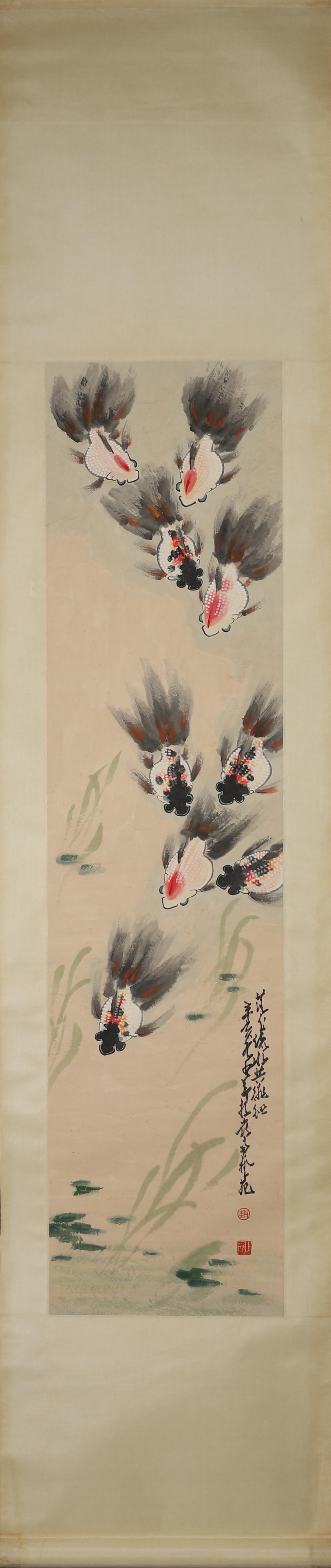 A Hanging Scroll Depicting Fish - 2