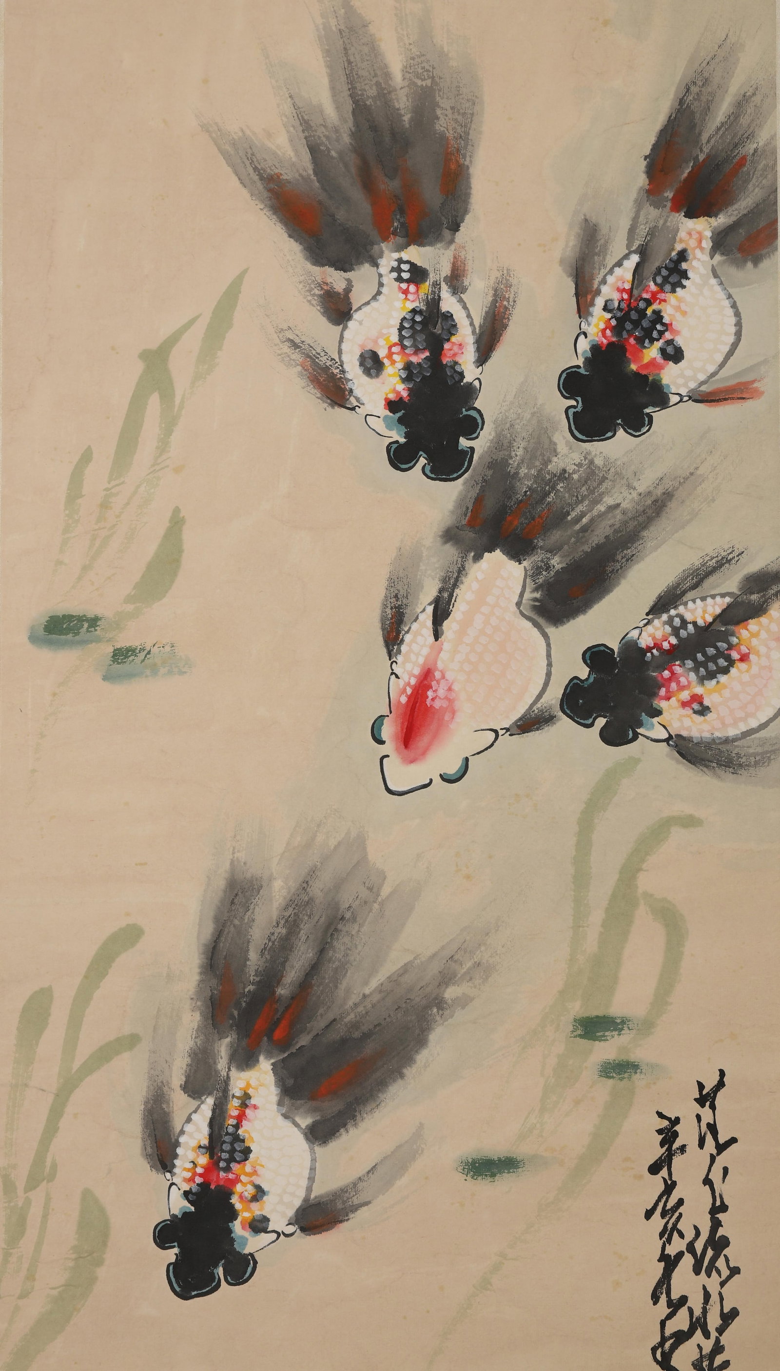 A Hanging Scroll Depicting Fish - 5