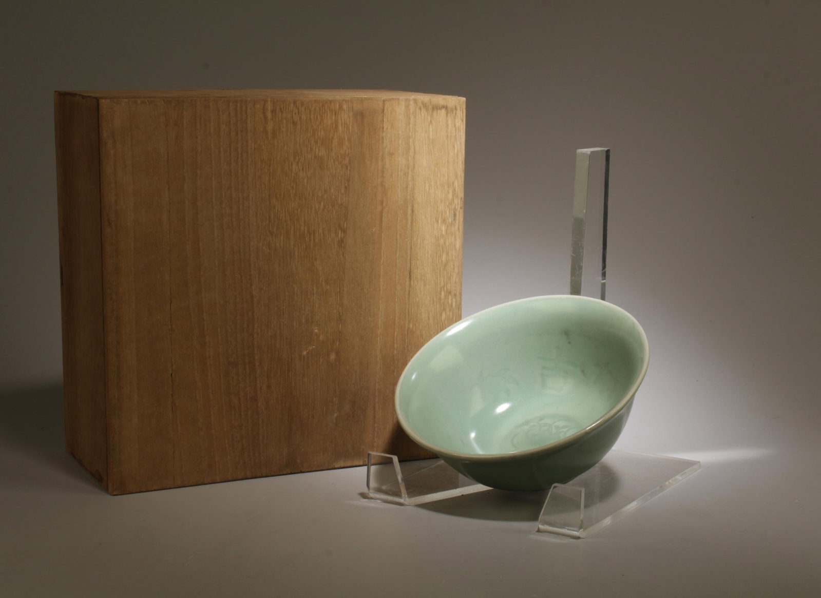 A Longquan Bowl with Box: A Longquan Bowl with Box. Dimension: 6.1" x 2.7"