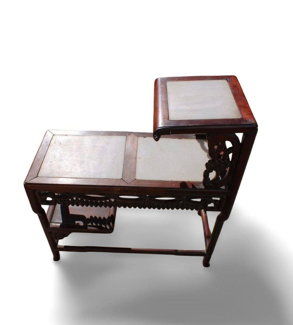 Chinese Hardwood Chair cum Table (1 of 2)