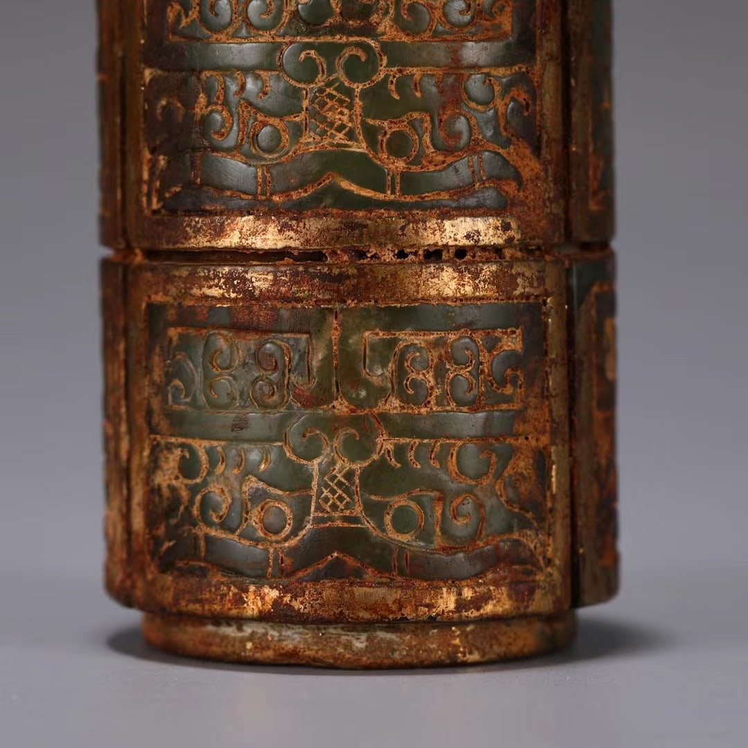 A Hetian Jade Cong  - 4
