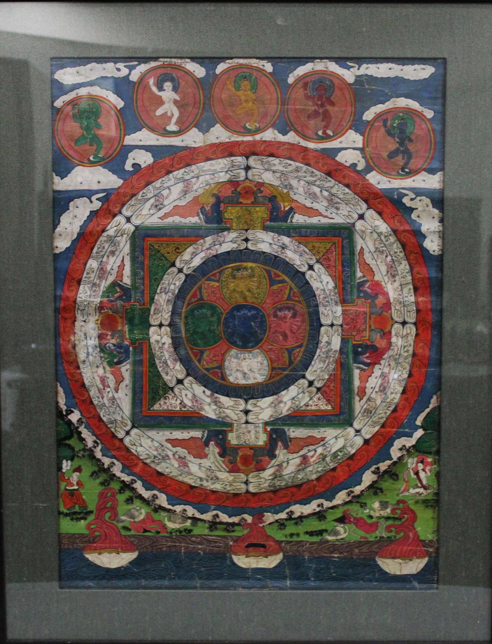 A Framed Tibetan Thangka (1 of 3)