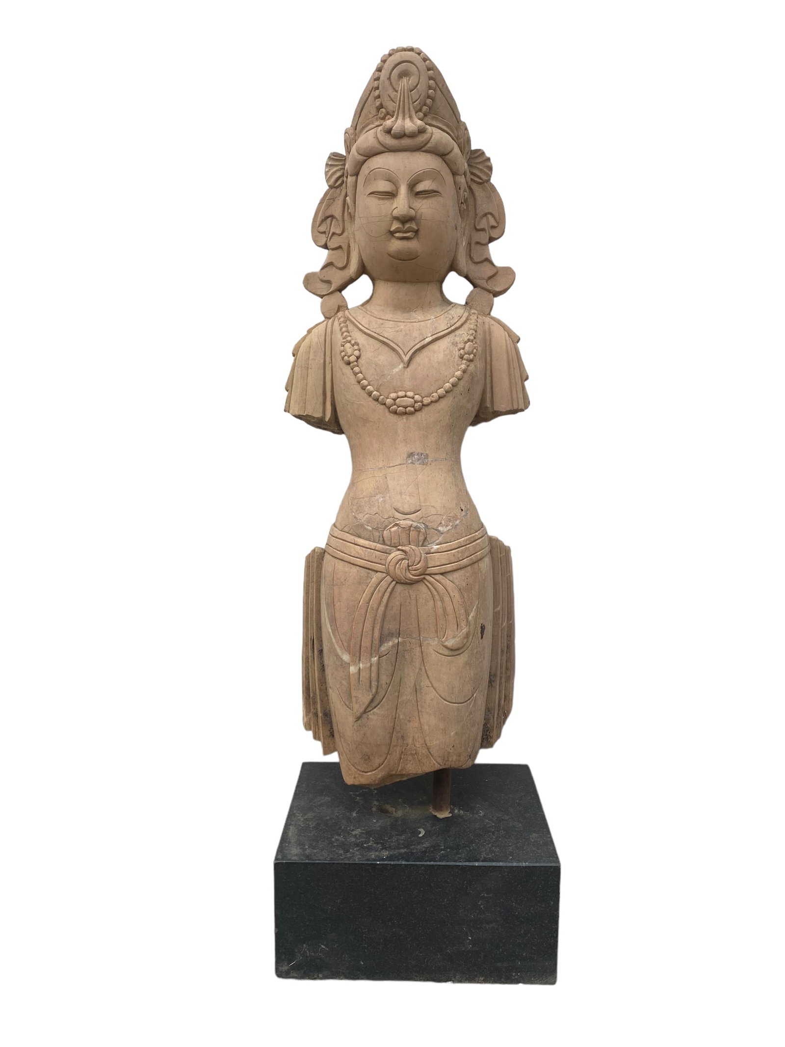 A Chinese Stone Carving Buddha Statue: A Chinese Stone Carving Buddha Statue. Dimensions: 34" x 9" x 6". Approximate Weight: 120 pounds