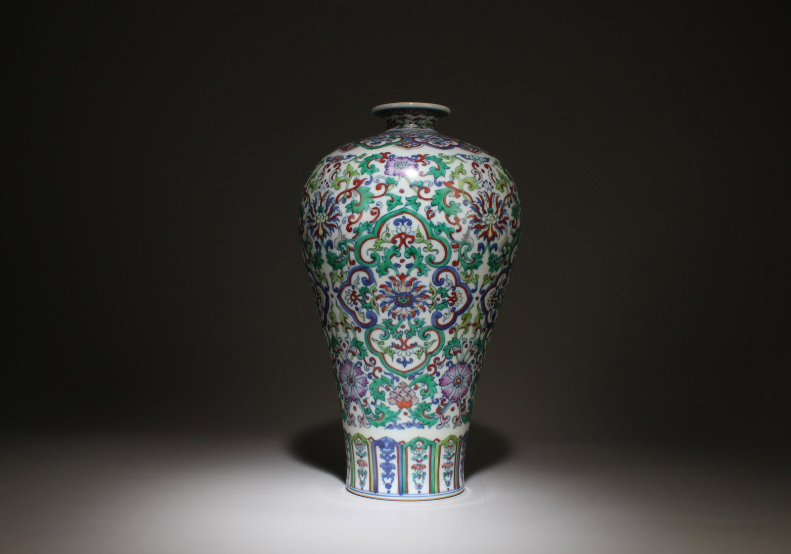 A Doucai Vase: A Doucai Vase. Dimensions: 7.5" x 12.5".