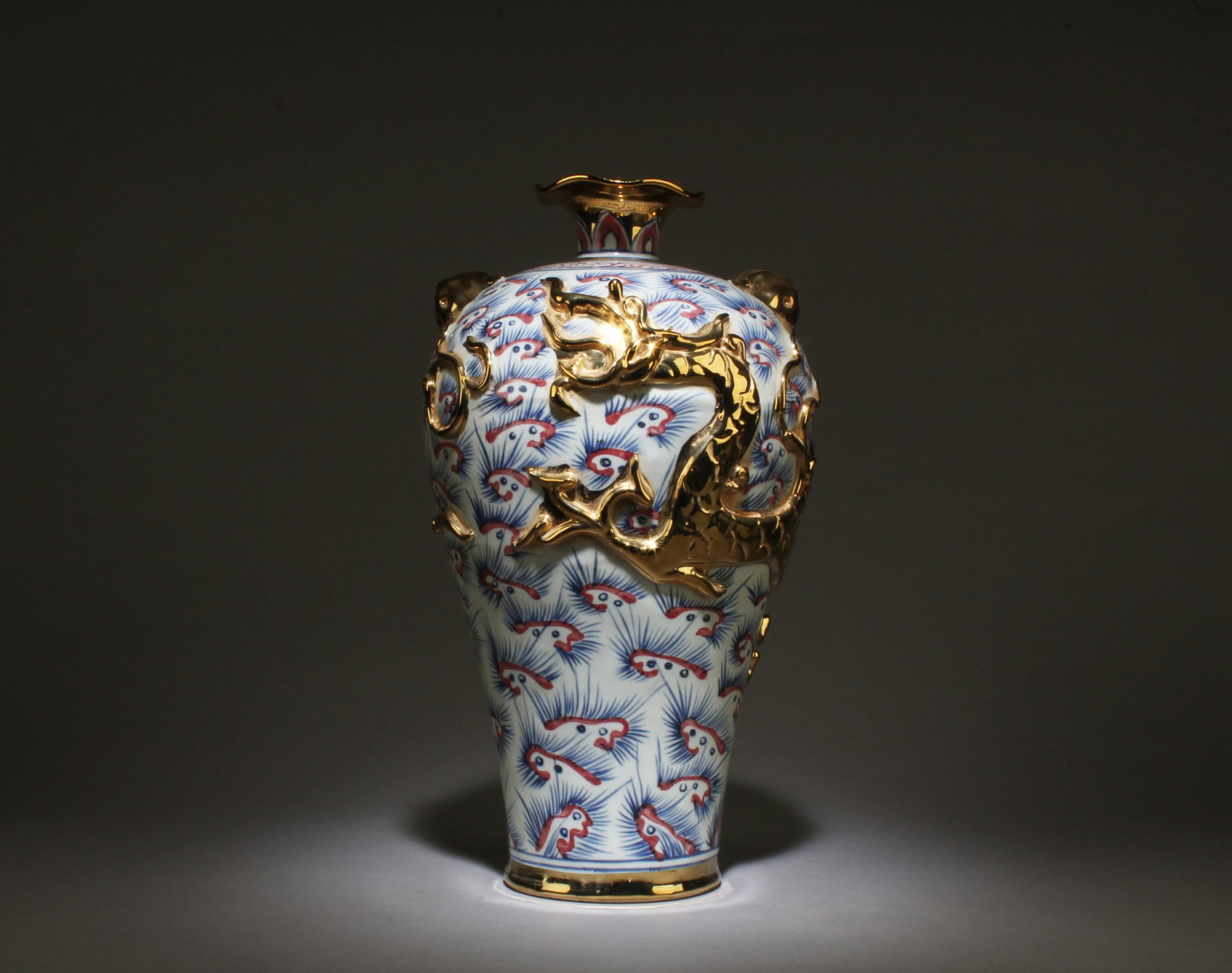 A Porcelain Vase: A Porcelain Vase. Dimensions: 13.7" x 7.5".