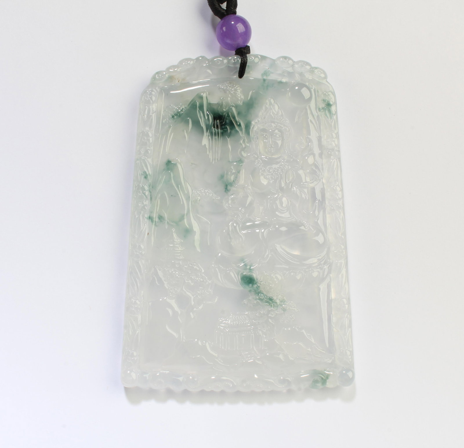A Jadeite Jade Pendant with Certificate: A Jadeite Jade Pendant (18K Gold). Comes with certificate (S/N: G2001103710). Height: 2.75" Weight: 40.05g