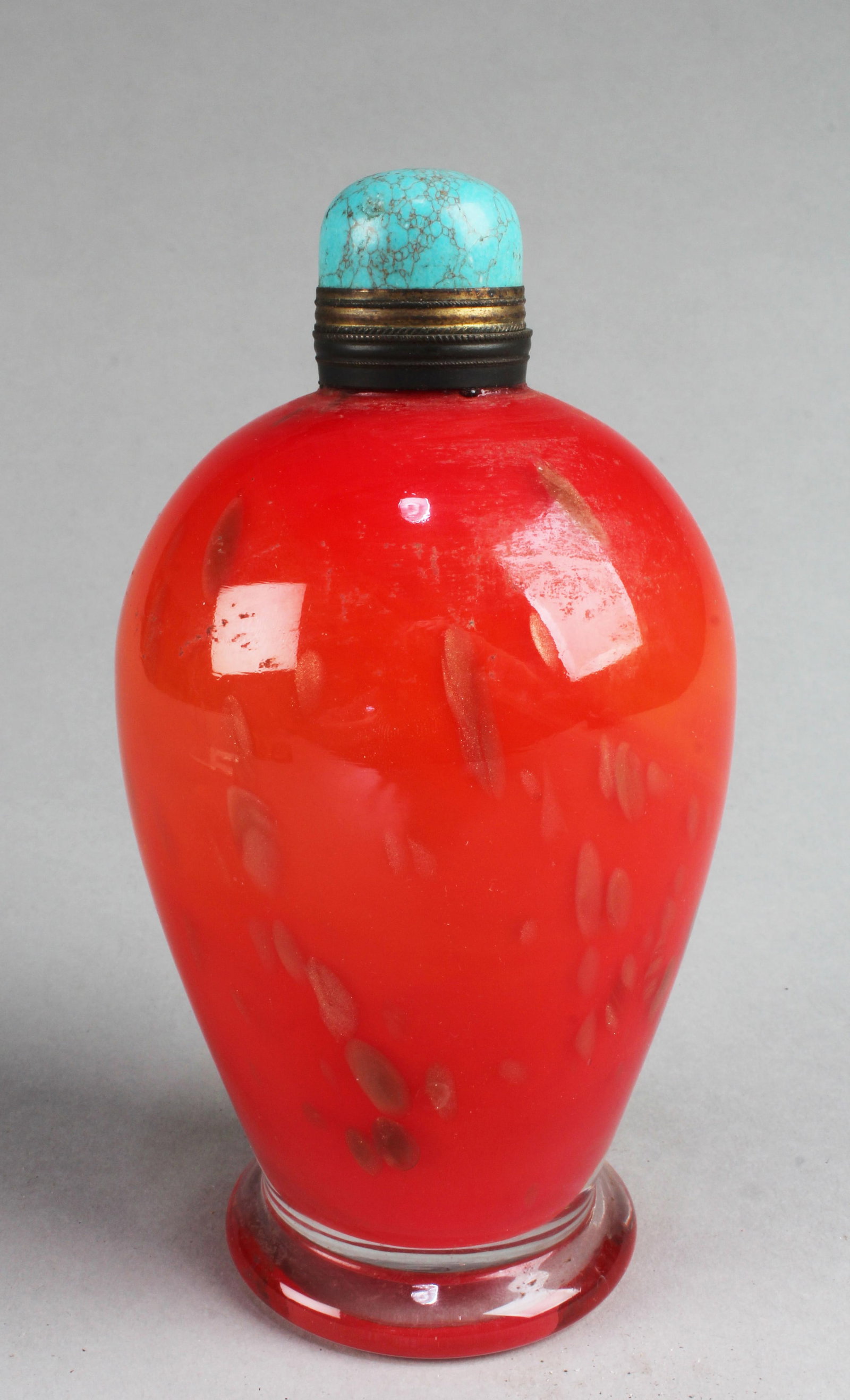A Large Red Color Glass Snuff Bottle (1 of 3)