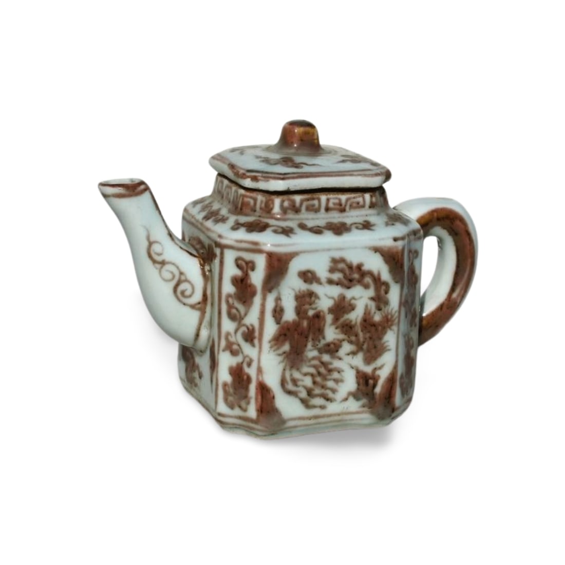 An Iron-Red Teapot with Lid: An Iron-Red Teapot with Lid. Dimension: 6.75" x 5".