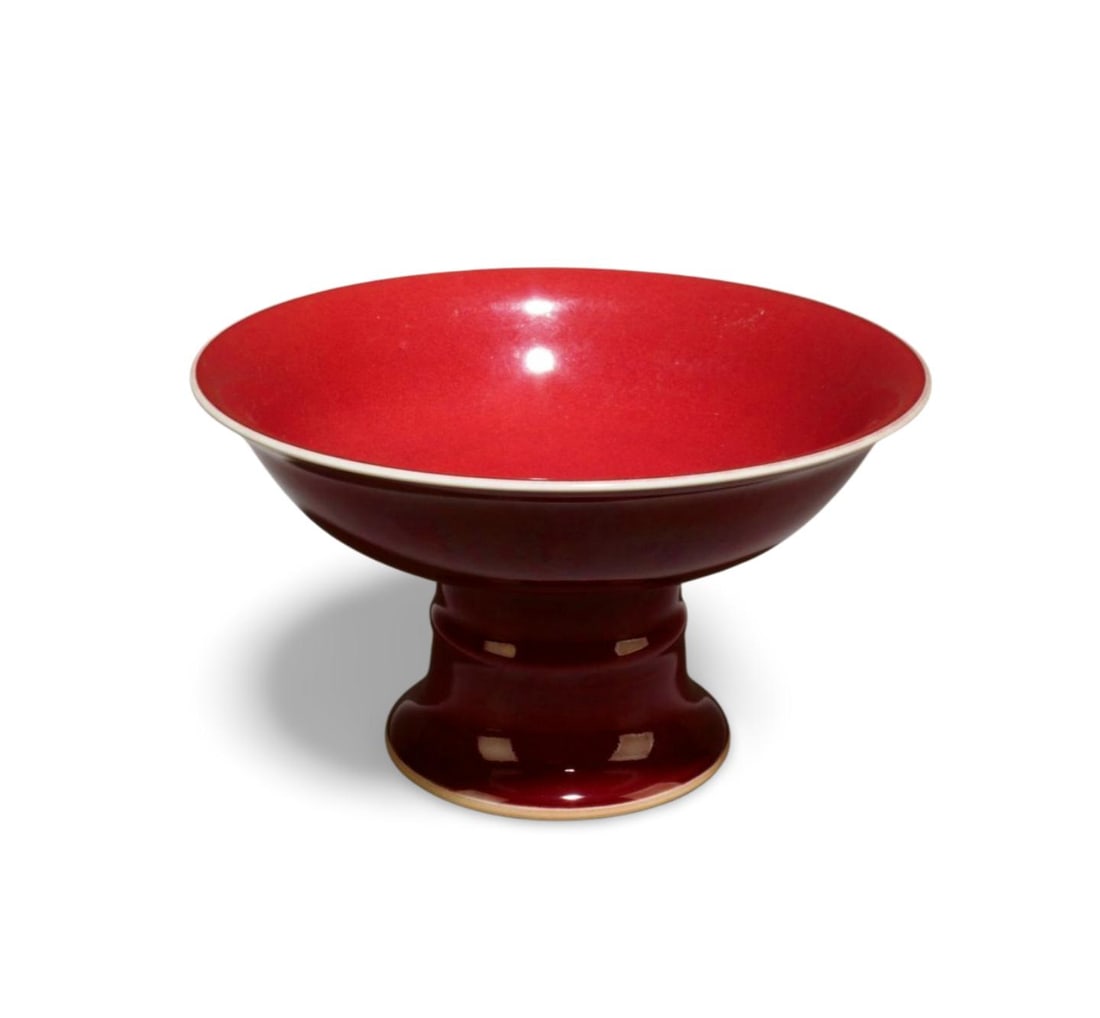A Red Glazed Stem Plate (1 of 6)