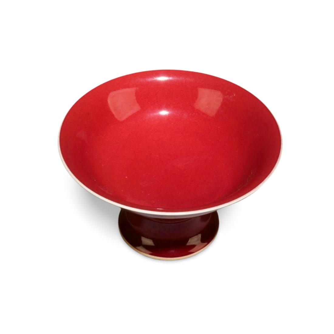 A Red Glazed Stem Plate - 2