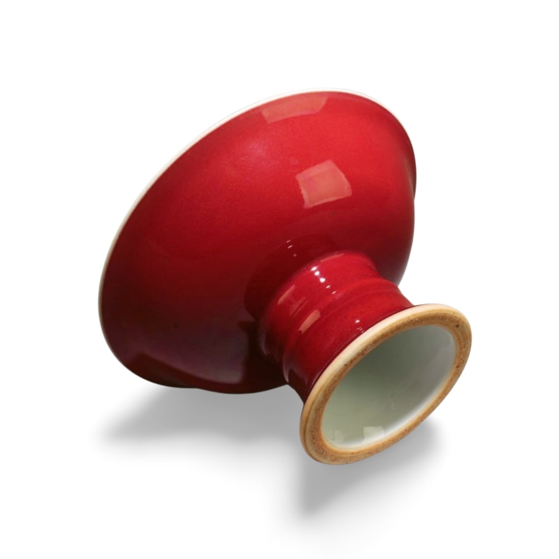 A Red Glazed Stem Plate - 4